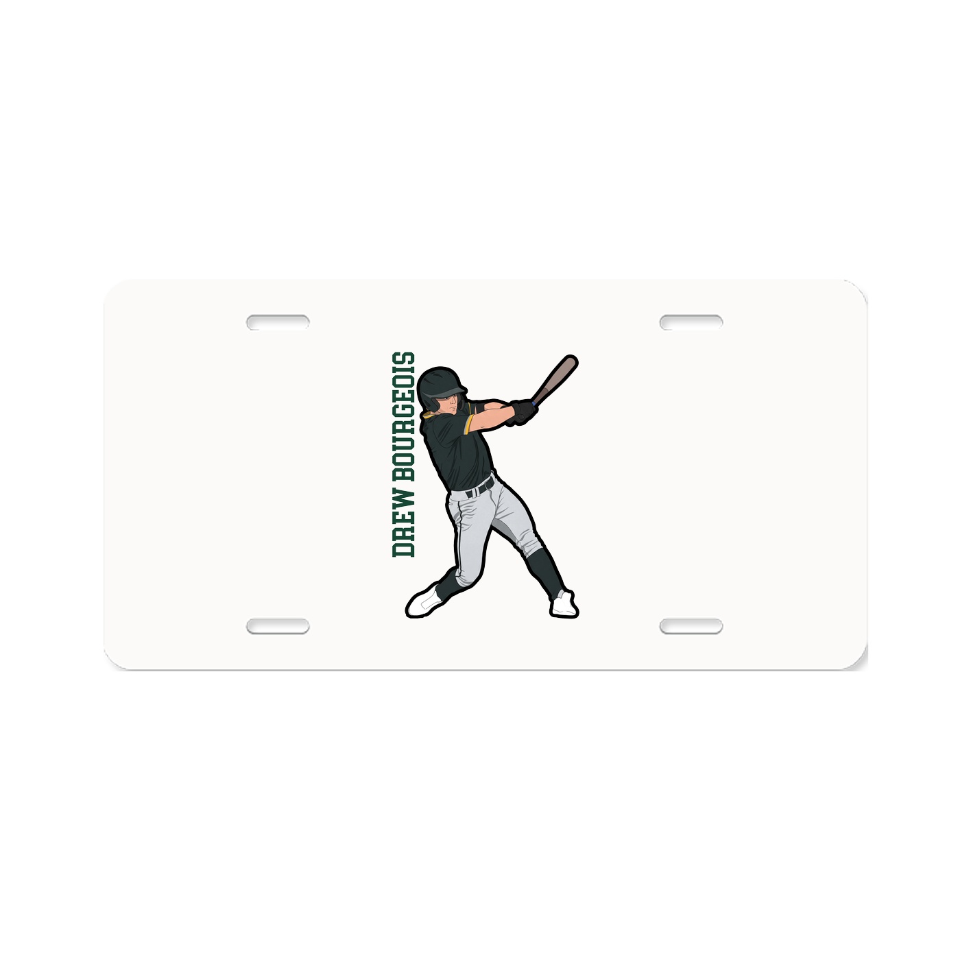 License Plate — Name Vertical in Classic