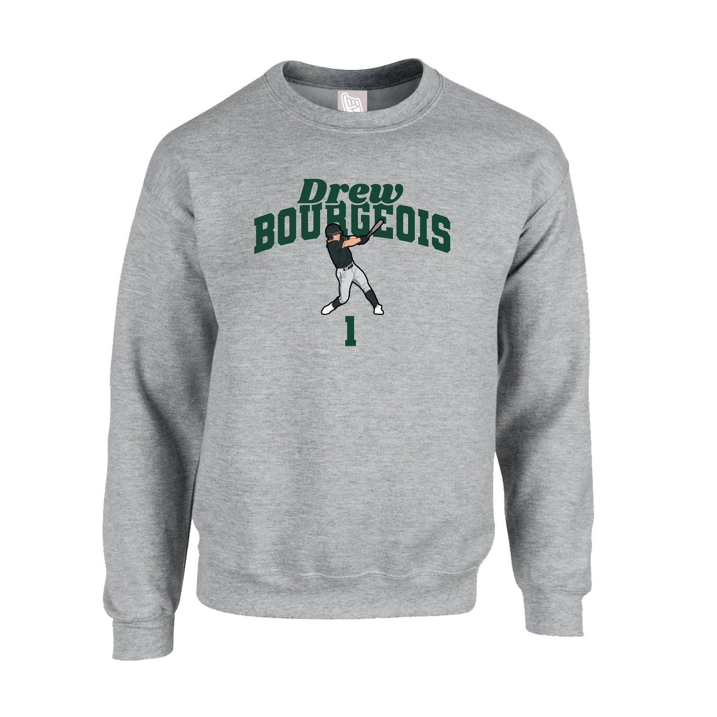 Fleece Crew — Signature Arch in Grey