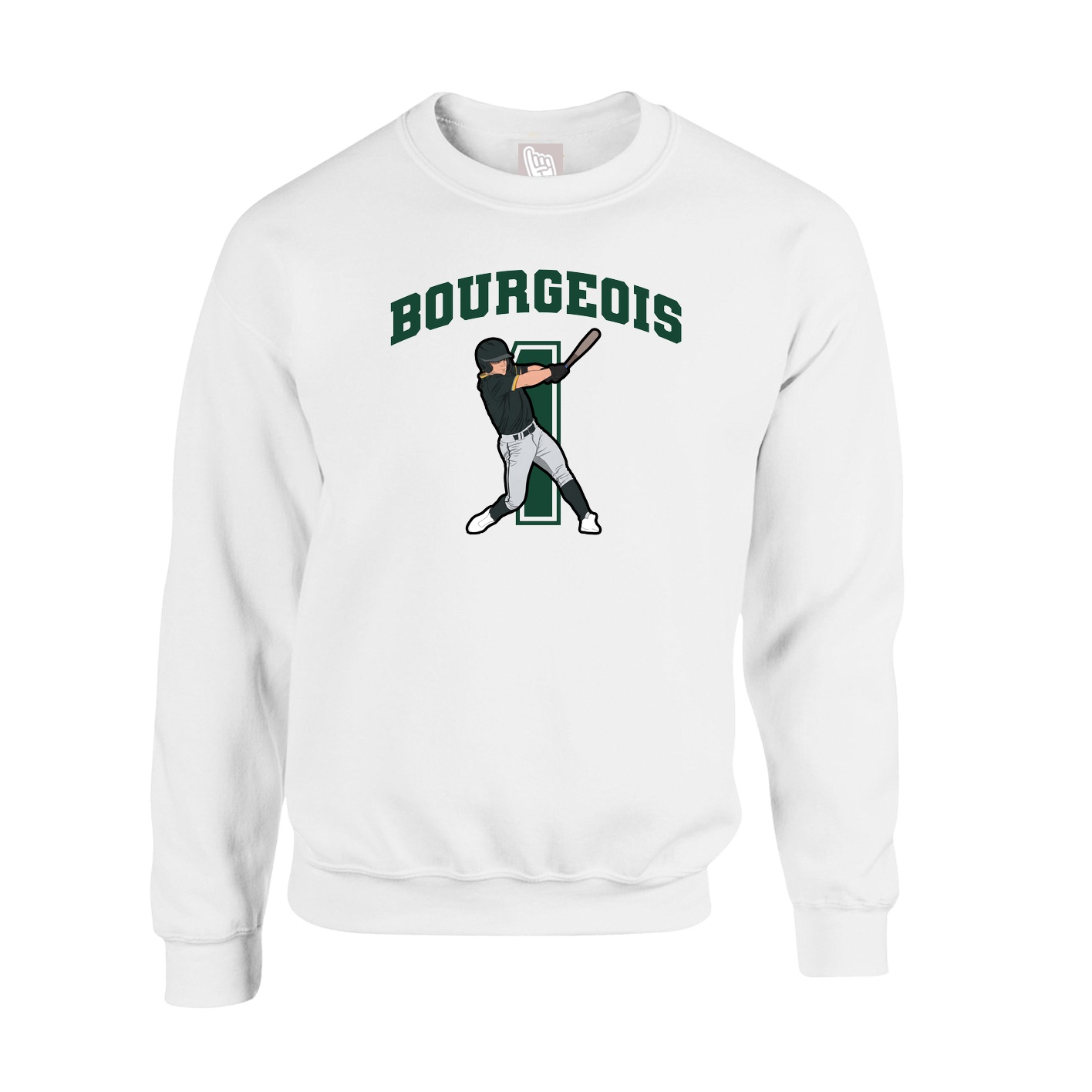 Fleece Crew — Number in White