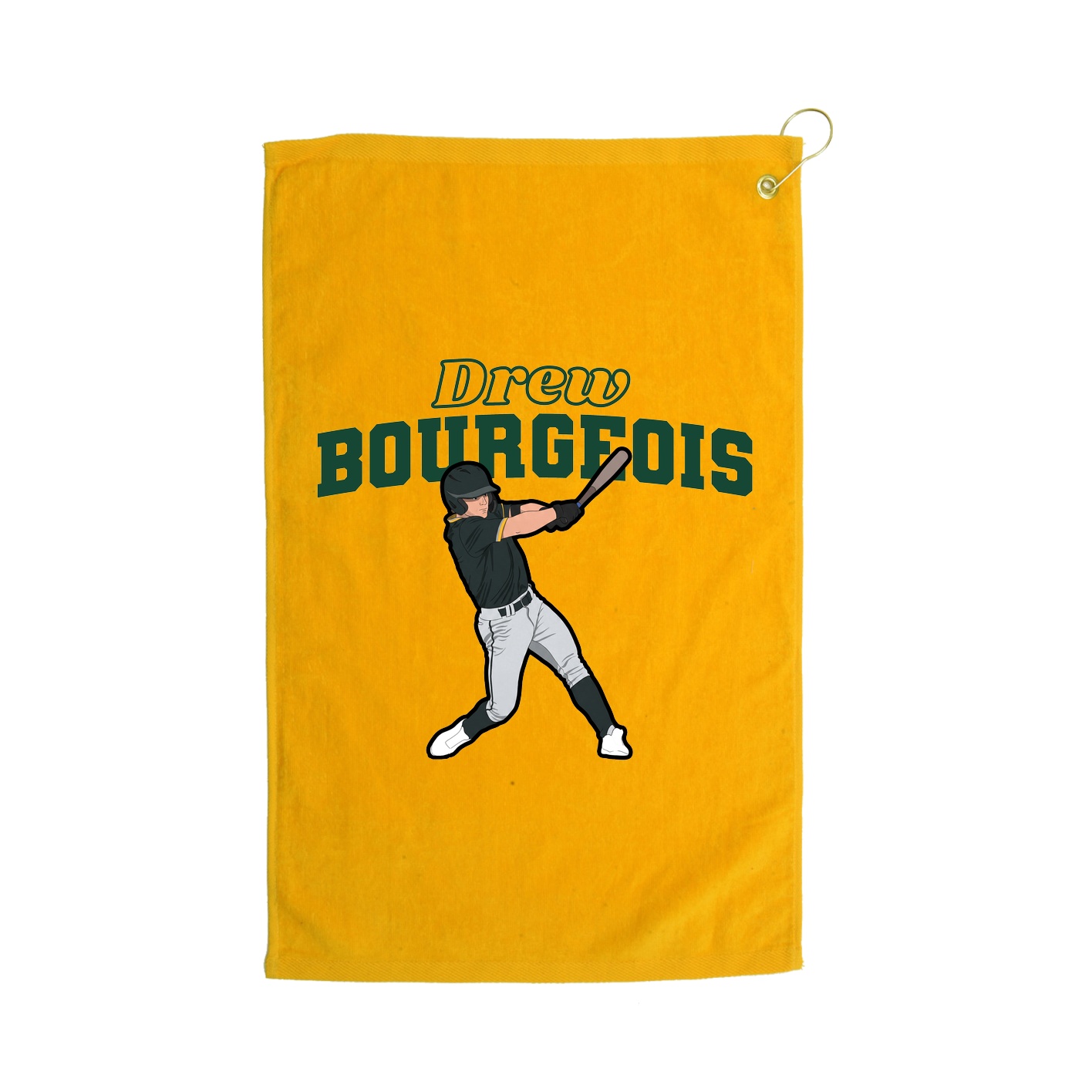 Golf Towel — Name Arch in Gold