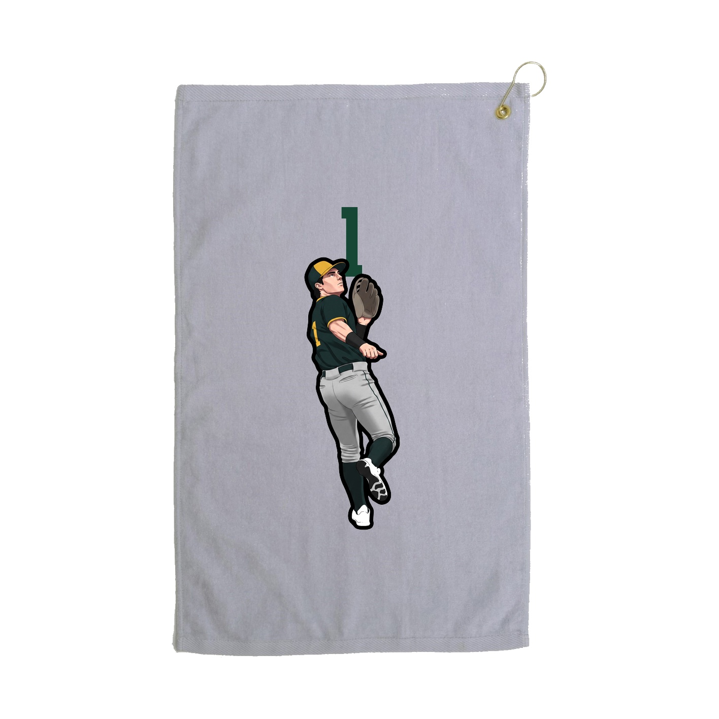 Golf Towel — Number Top in Grey