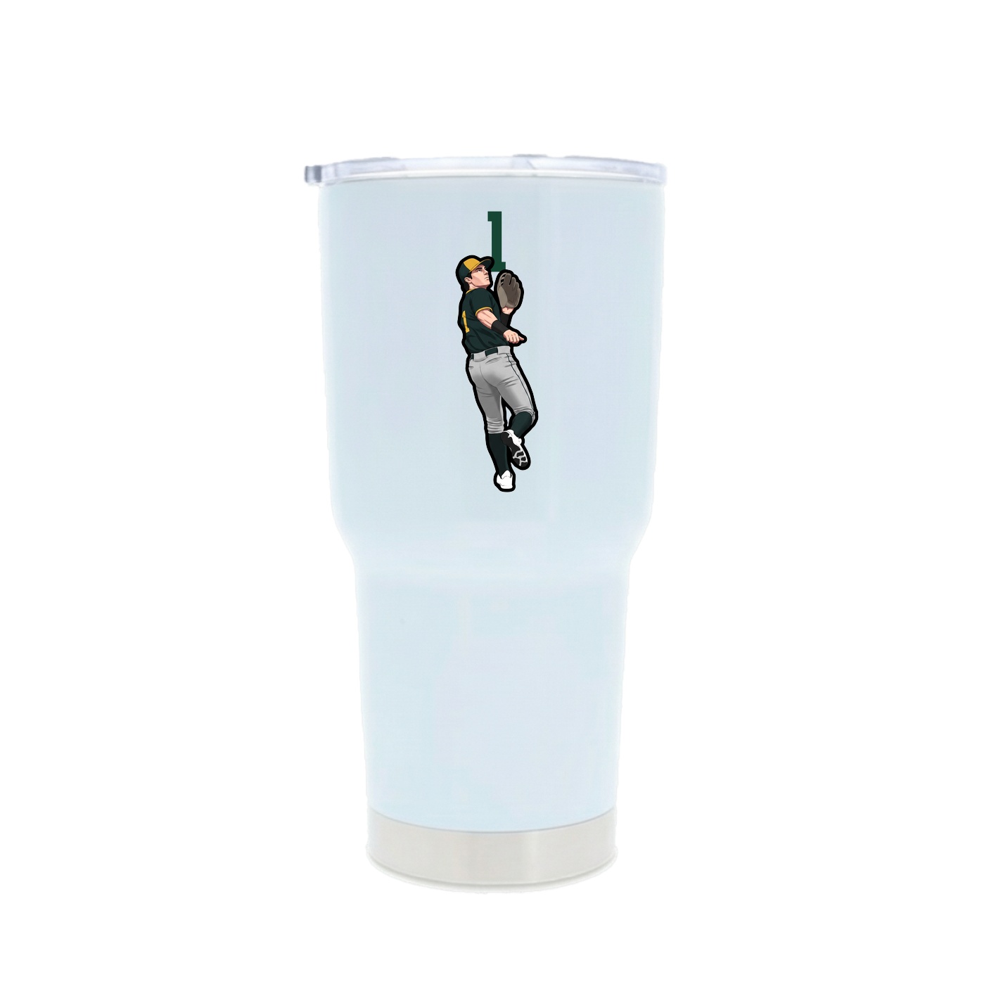 30oz Stainless Steel Tumbler — Number Top in White