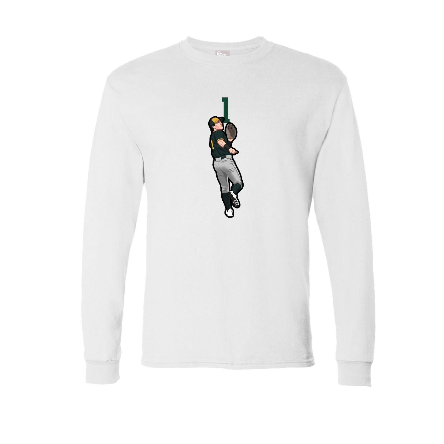 Long Sleeve Tee — Number Top in White