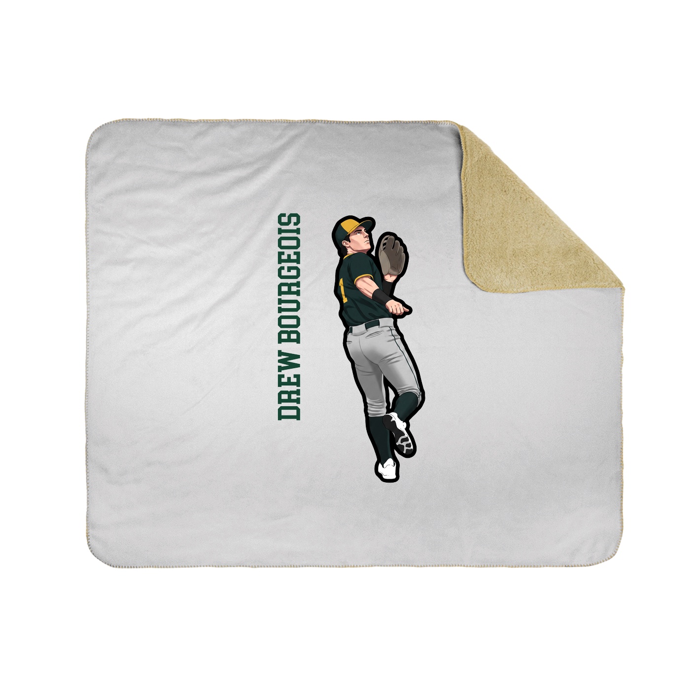 Throw Blanket — Name Vertical in White