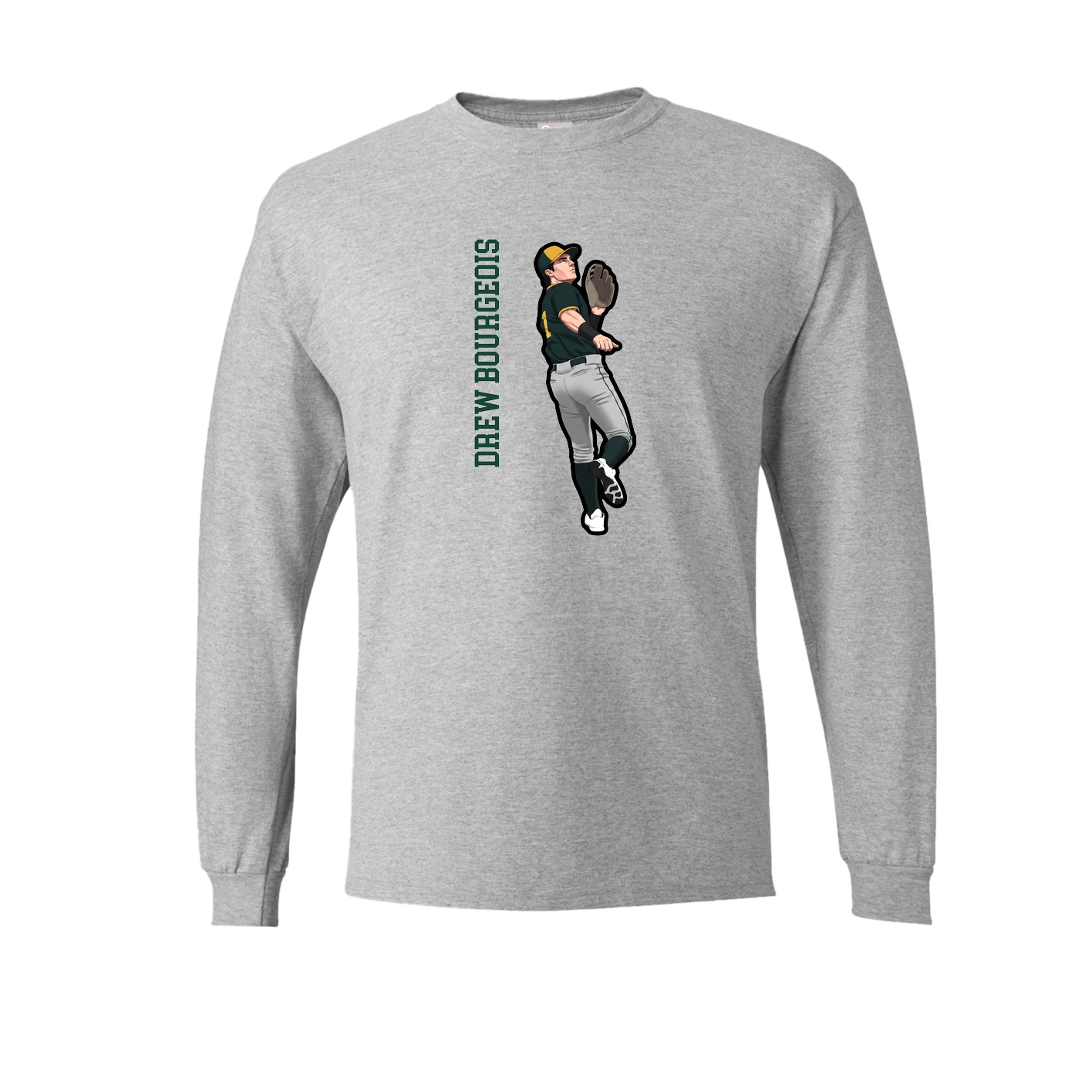 Long Sleeve Tee — Name Vertical in Grey