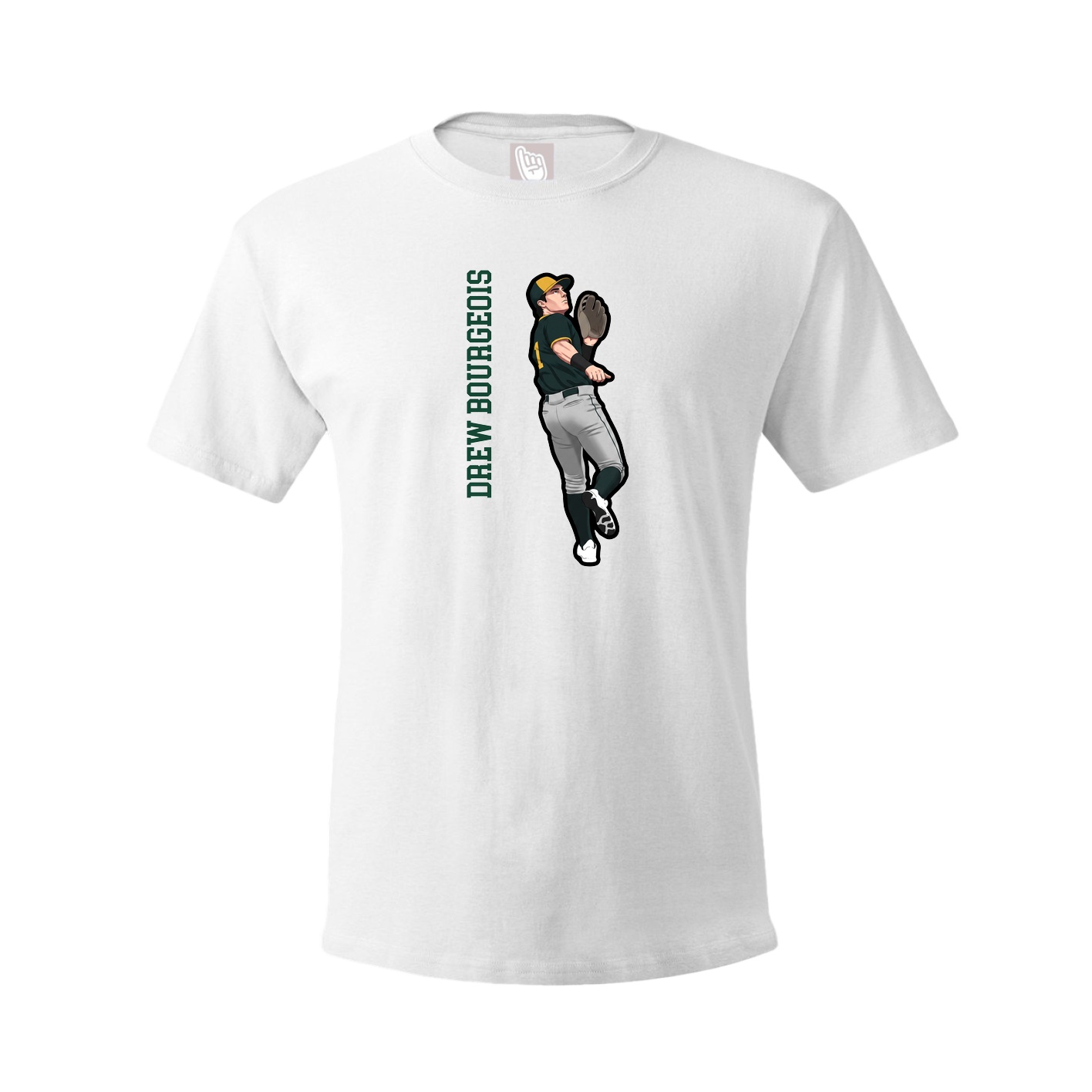 Youth Tee — Name Vertical in White
