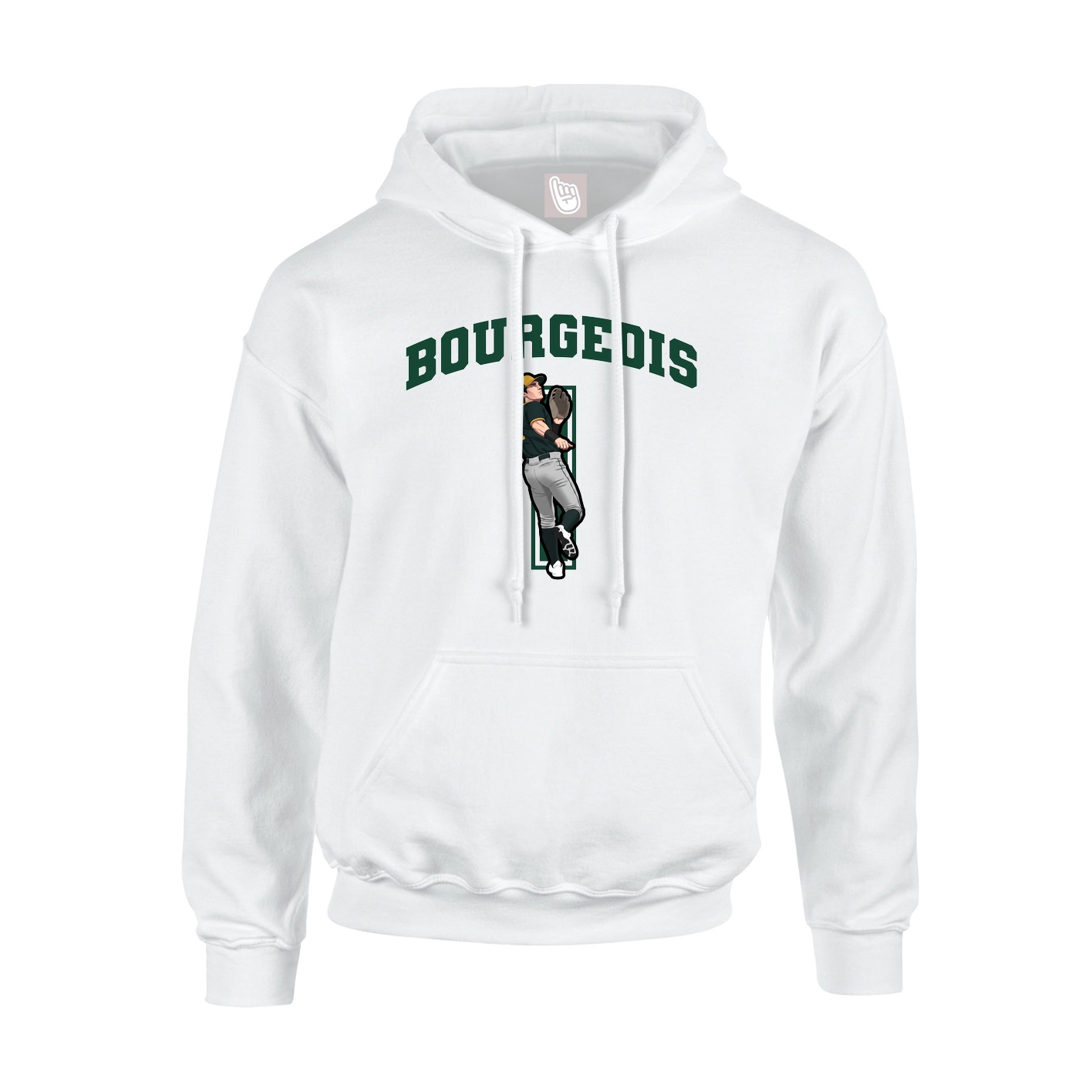 Hoodie — Number in White