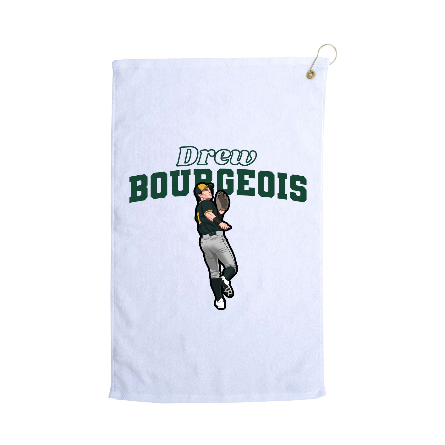 Golf Towel — Name Arch in White