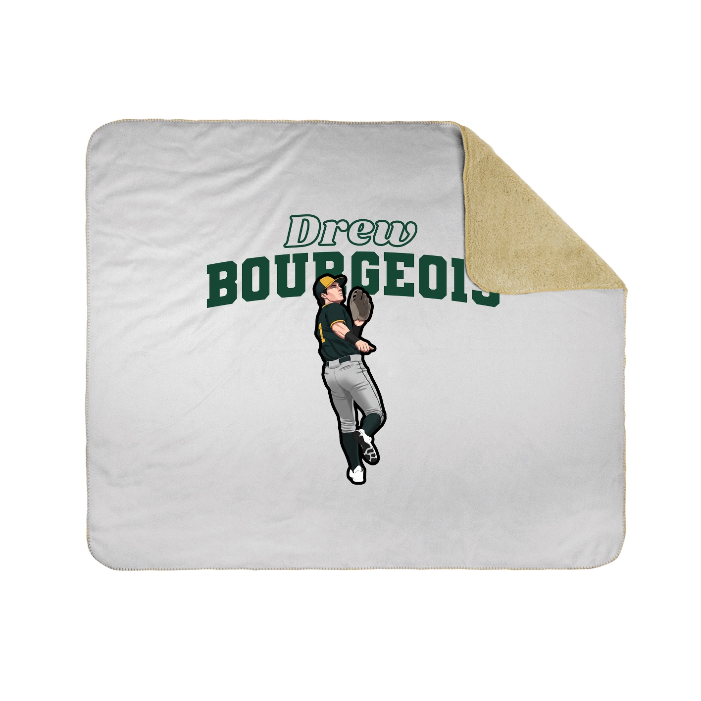 Throw Blanket — Name Arch in White