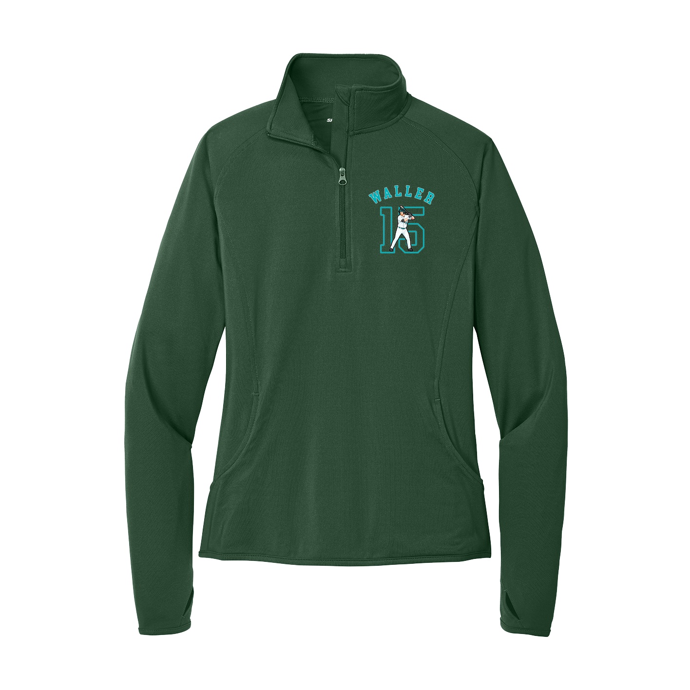 Women's Q-Zip Pullover — Shirsey Arch in Green