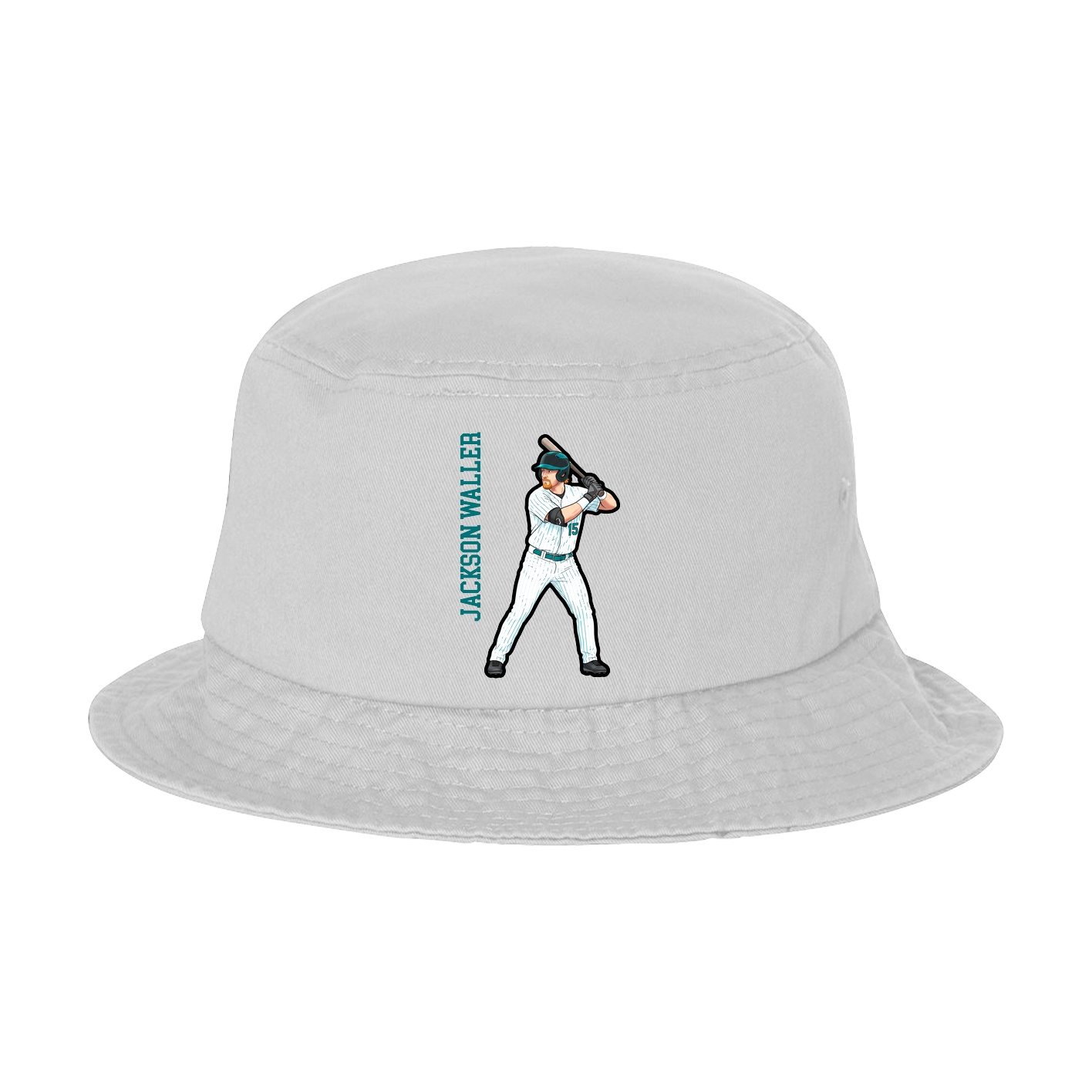 Bucket Cap — Name Vertical in White