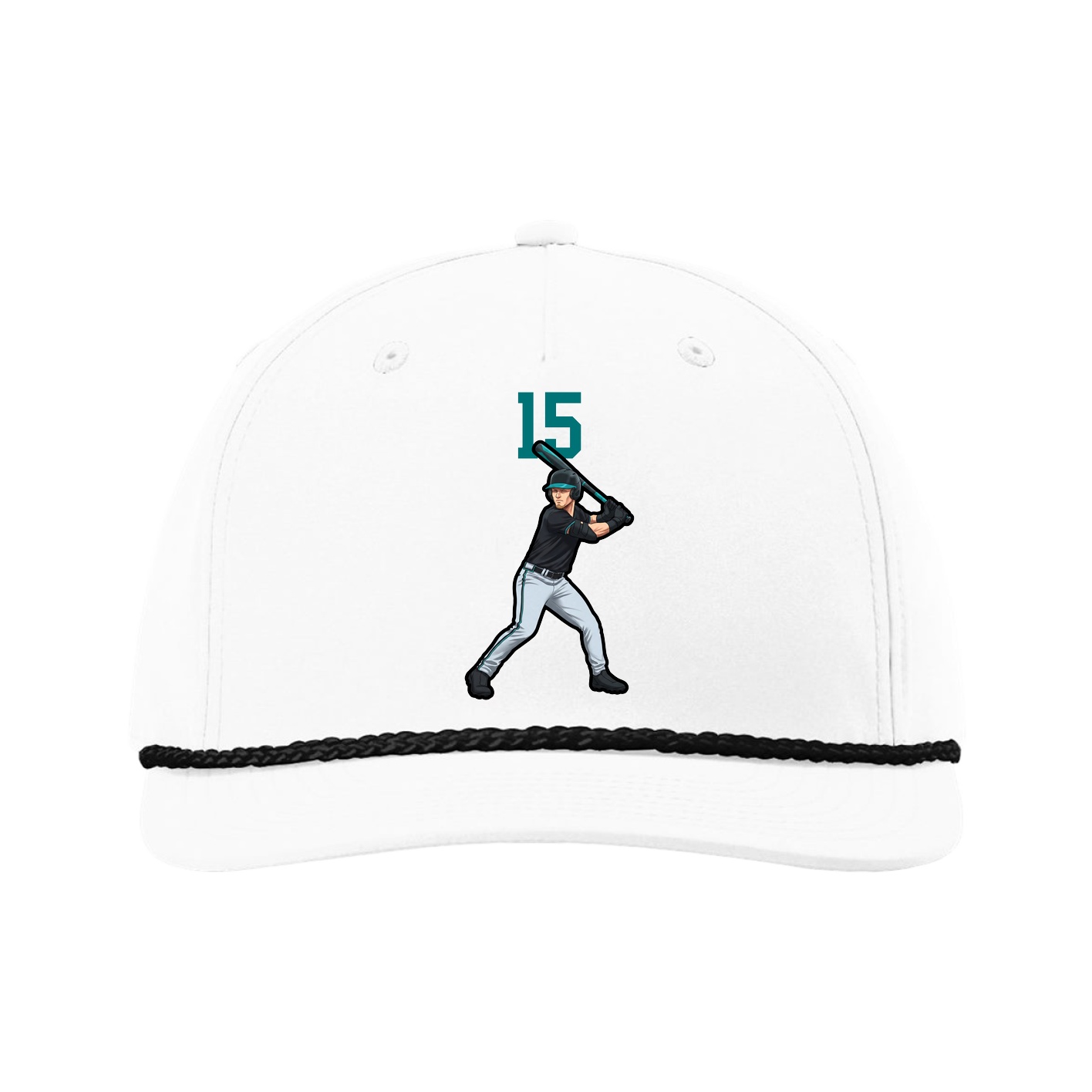 Five-Panel Classic Rope Cap — Number Top in White