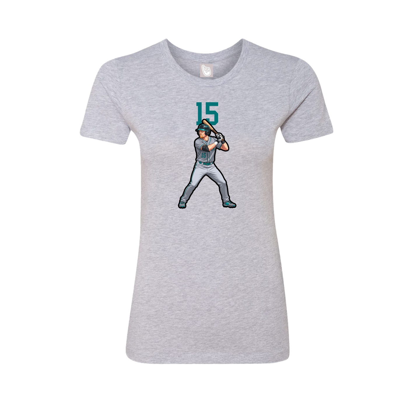 Fitted Women's Tee — Number Top in Grey