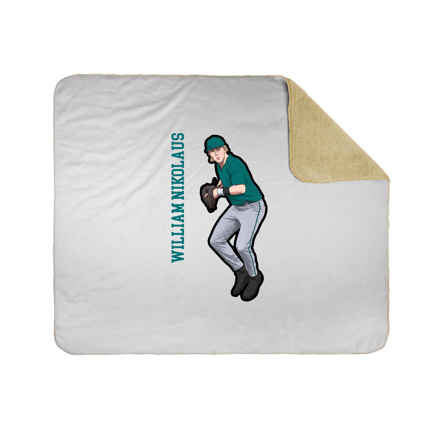 Throw Blanket — Name Vertical in White