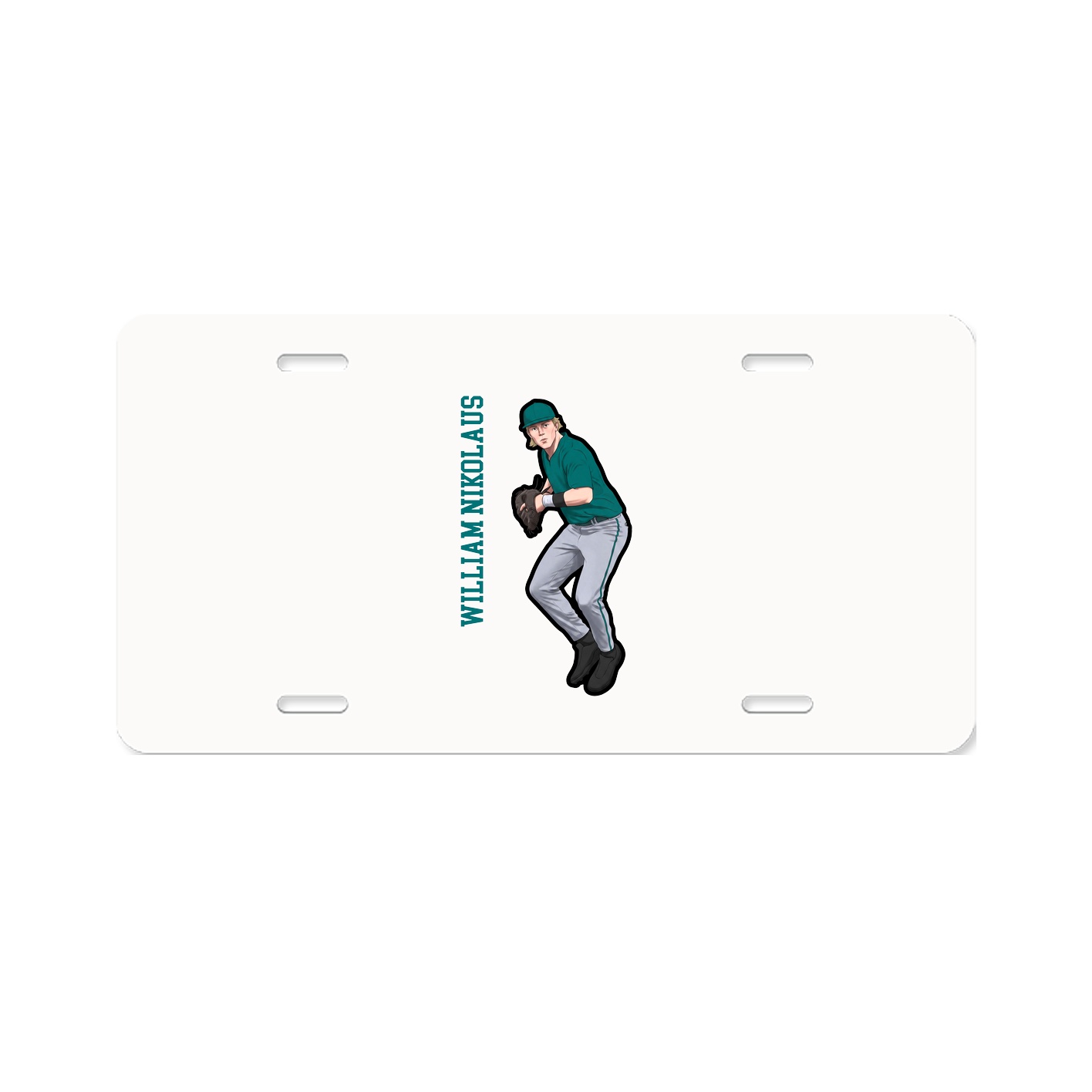 License Plate — Name Vertical in Classic