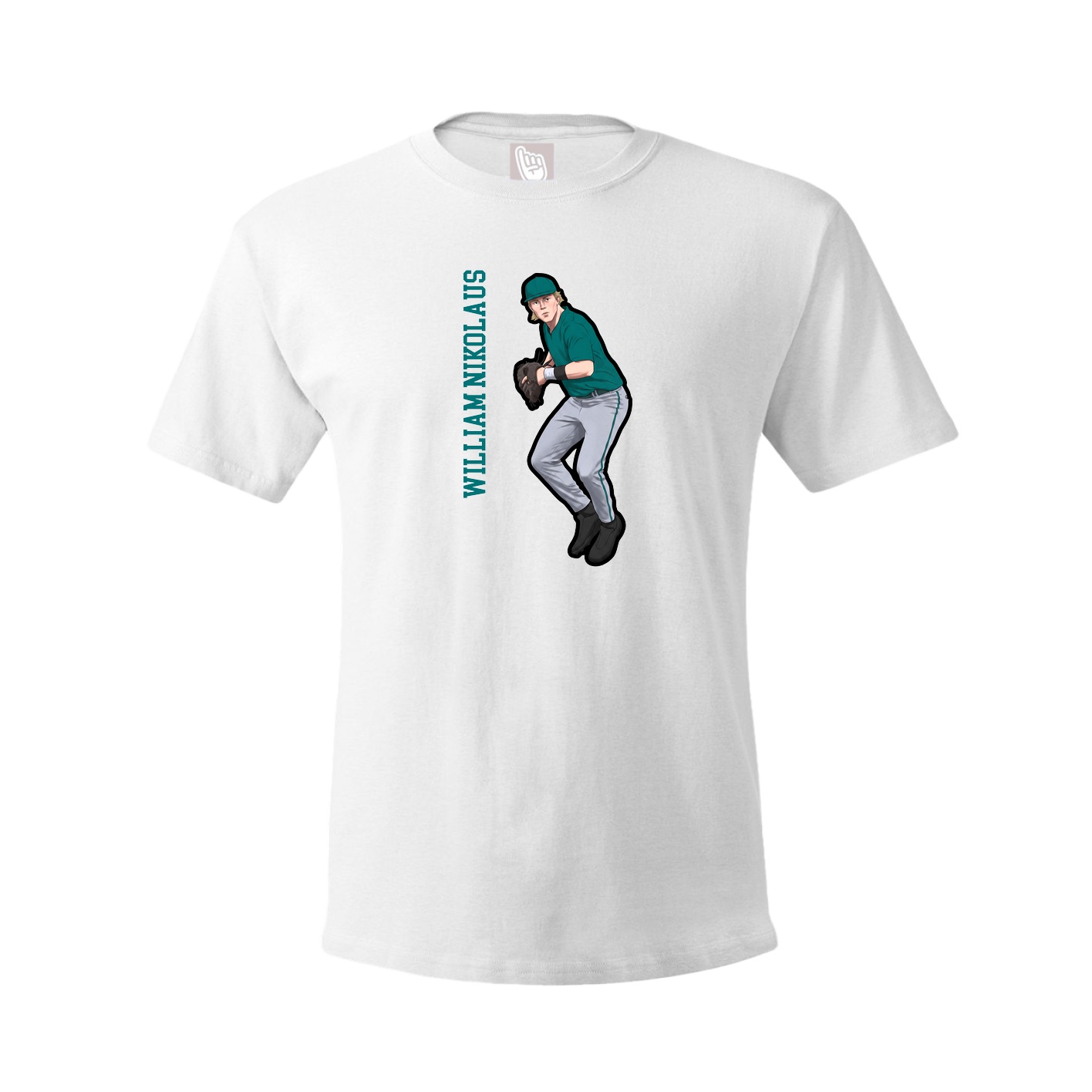 Youth Tee — Name Vertical in White