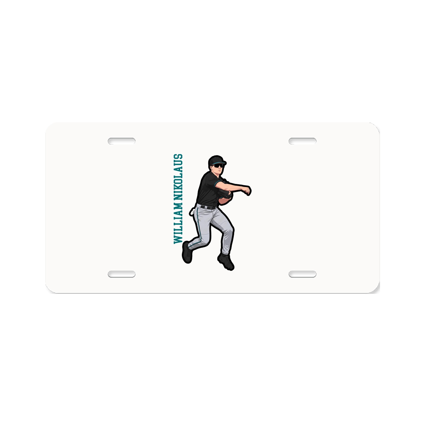 License Plate — Name Vertical in Classic