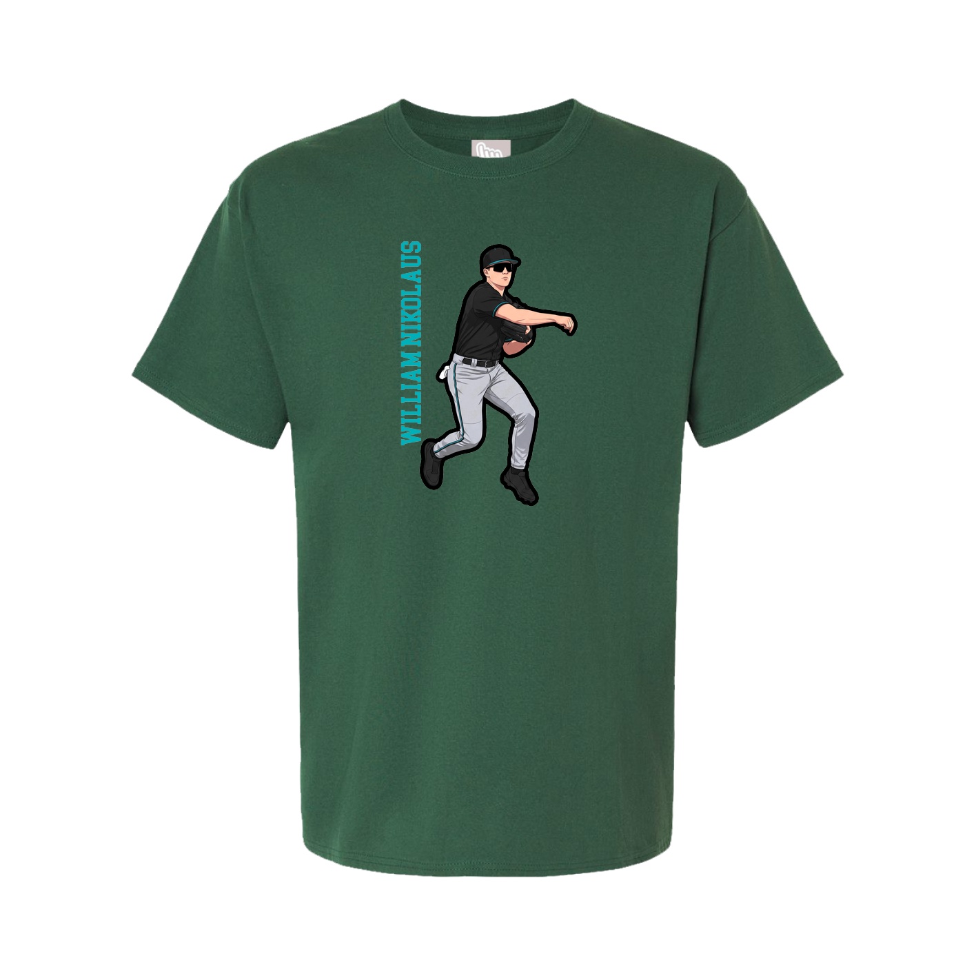 Youth Tee — Name Vertical in Green
