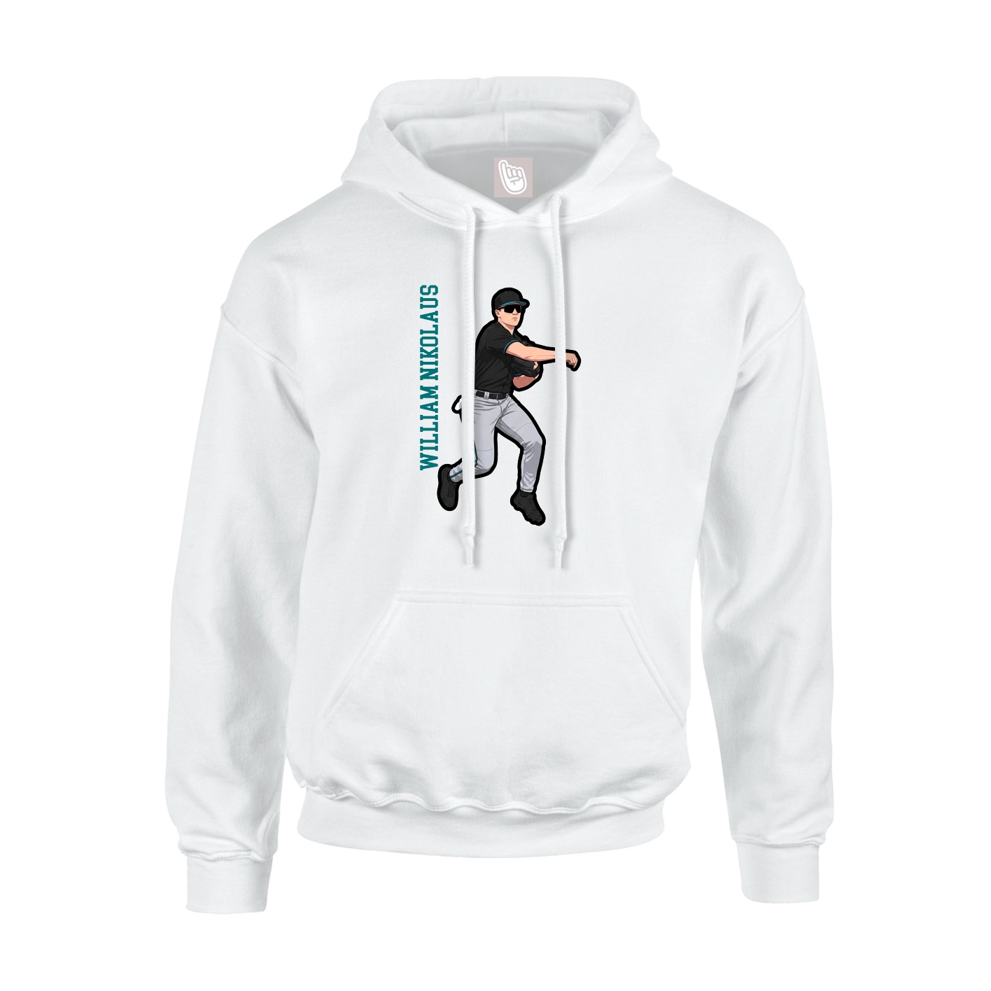 Youth Hoodie — Name Vertical in White