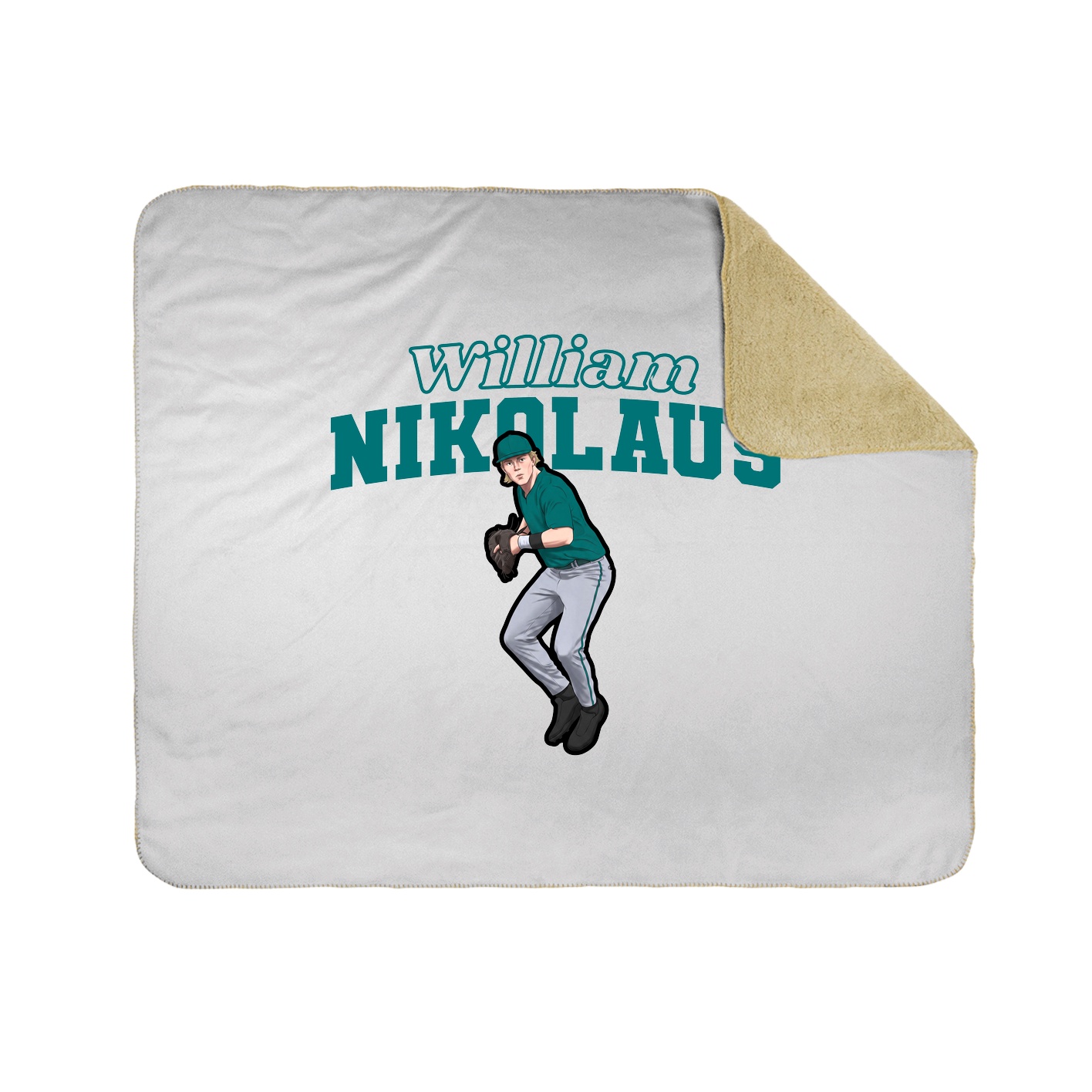 Throw Blanket — Name Arch in White