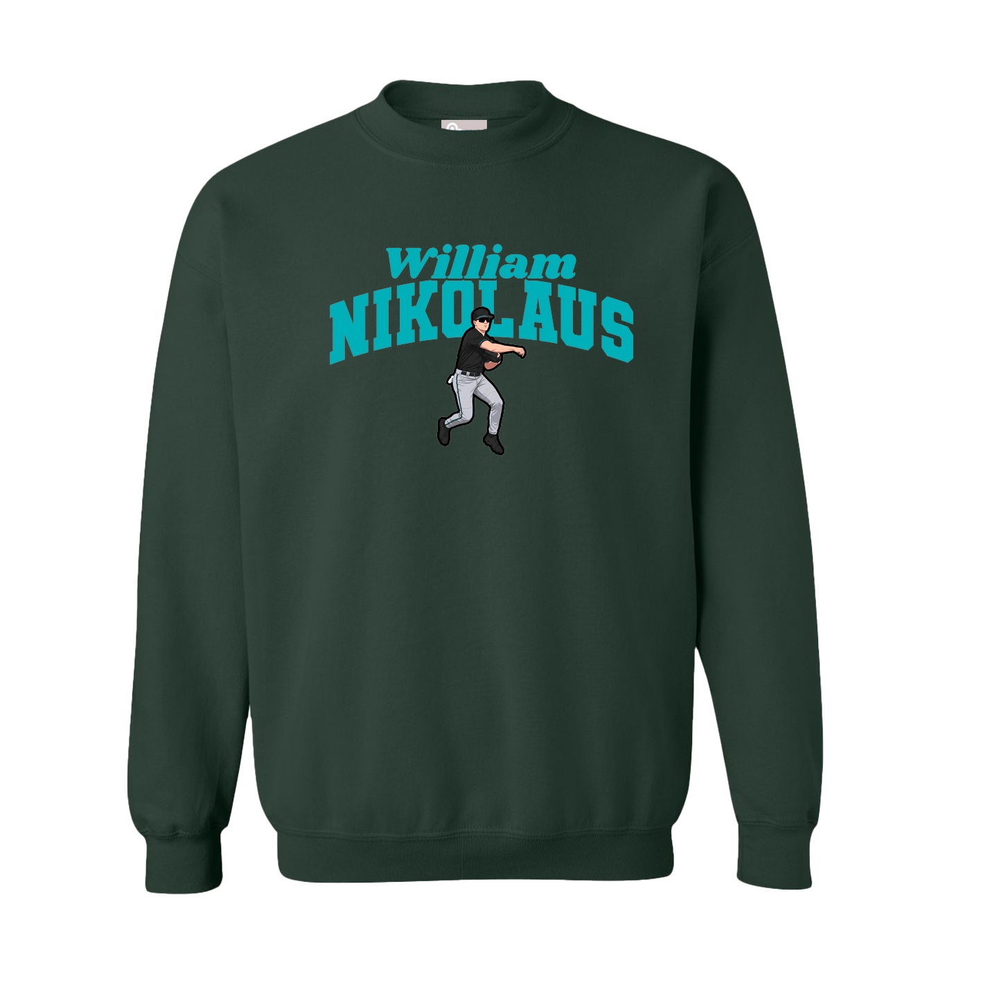 Fleece Crew — Signature Arch in Green