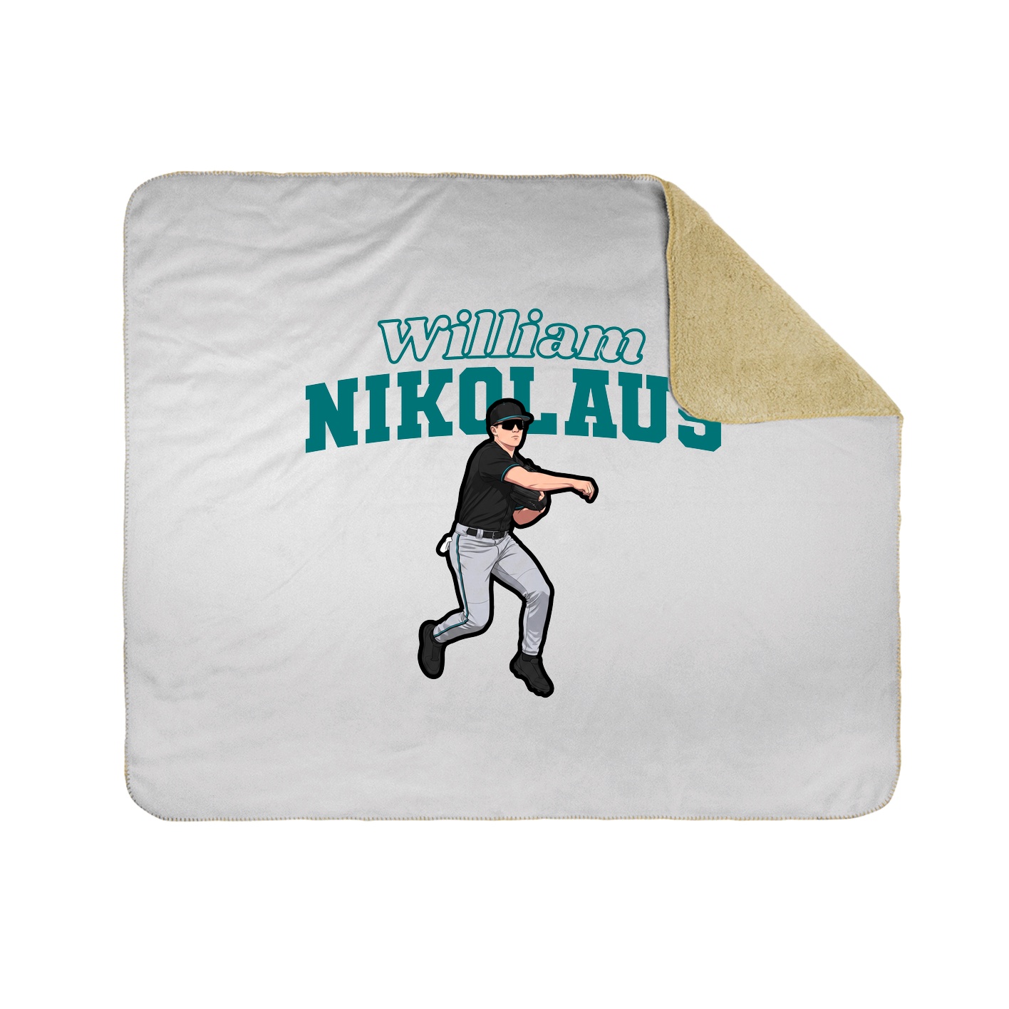 Throw Blanket — Name Arch in White