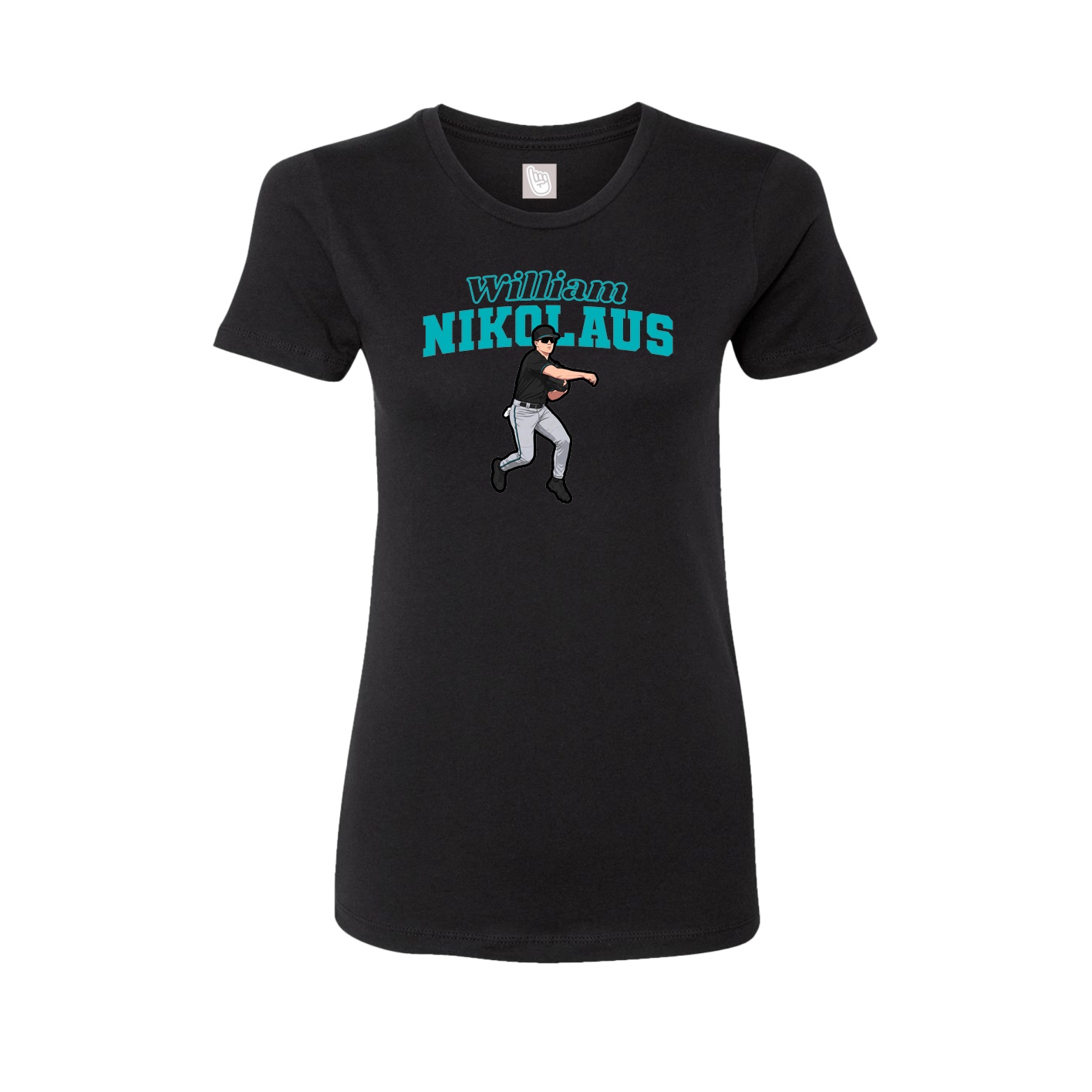 Fitted Women's Tee — Name Arch in Black