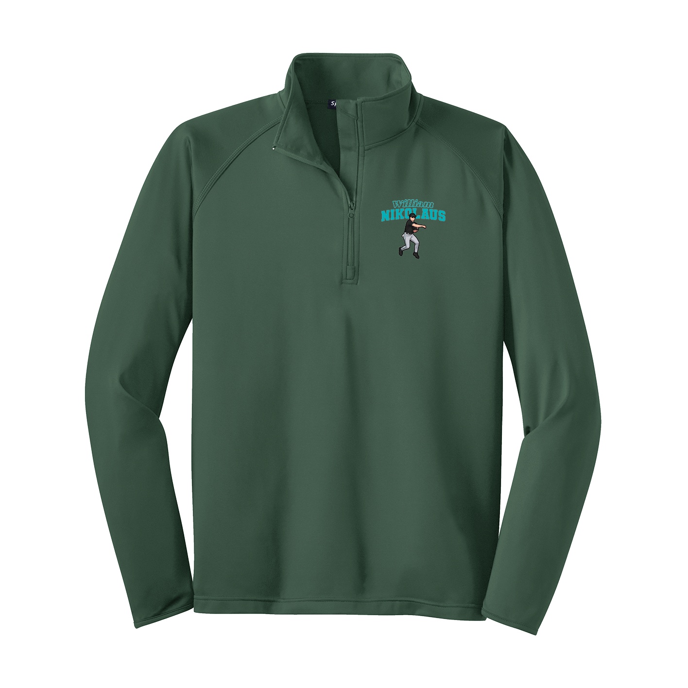 Q-Zip Pullover — Name Arch in Green