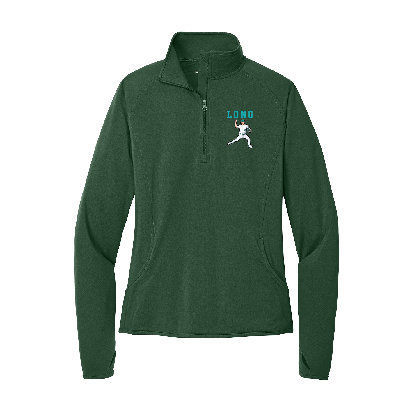 Women's Q-Zip Pullover — Shirsey in Green