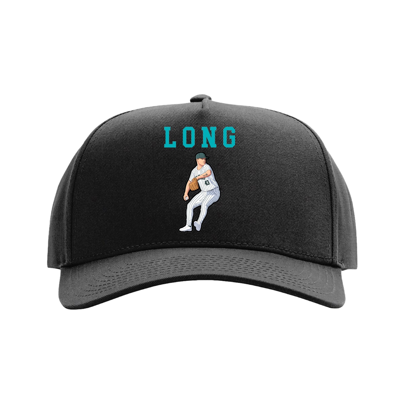 Full Fabric Five-Panel Champ Cap — Shirsey in Black