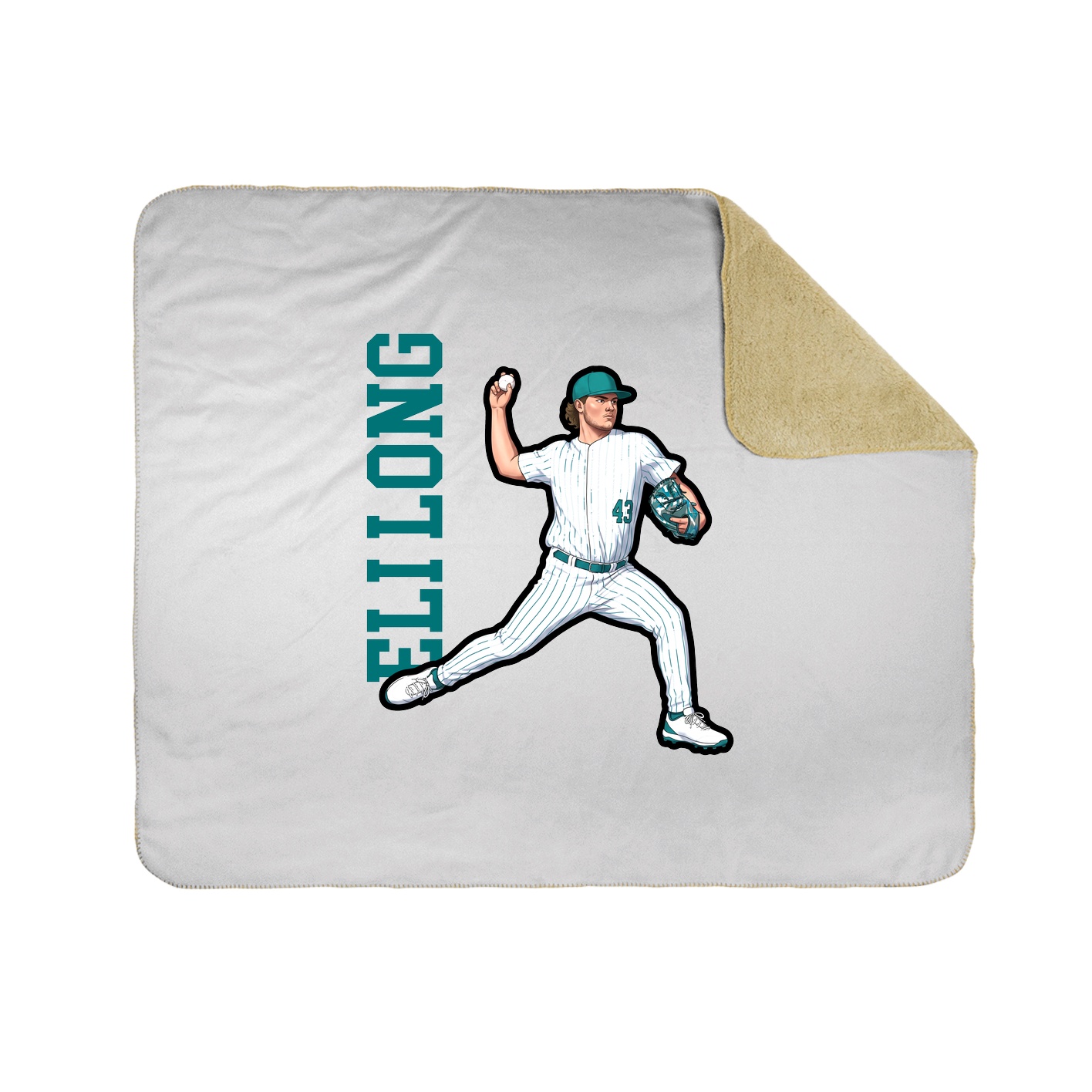 Throw Blanket — Name Vertical in White