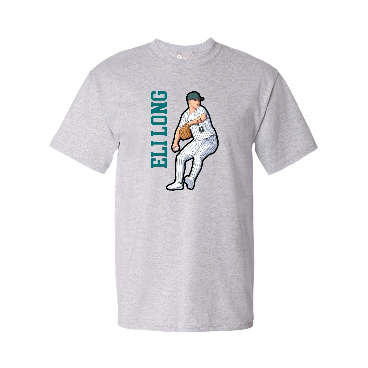Tee — Name Vertical in Grey