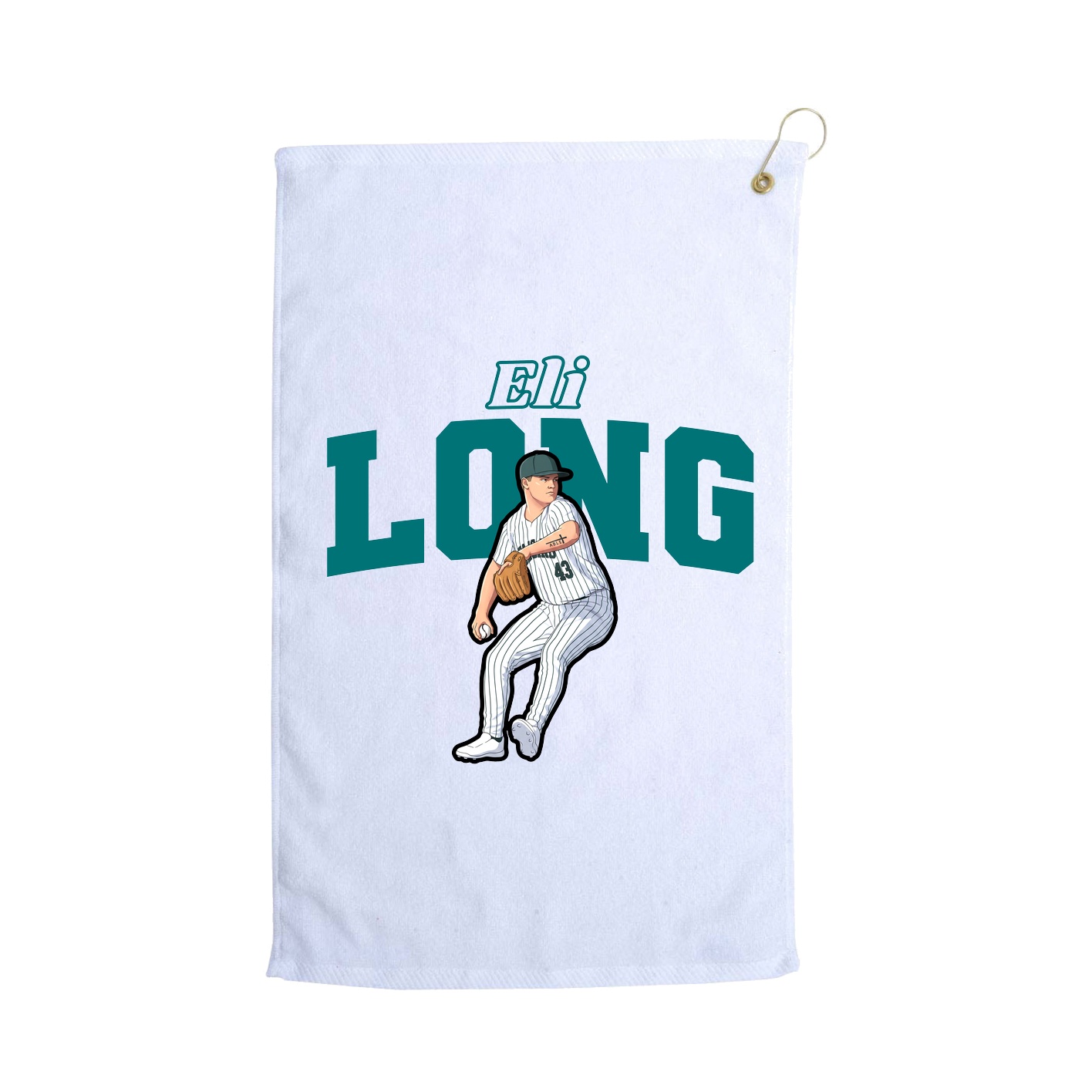 Golf Towel — Name Arch in White