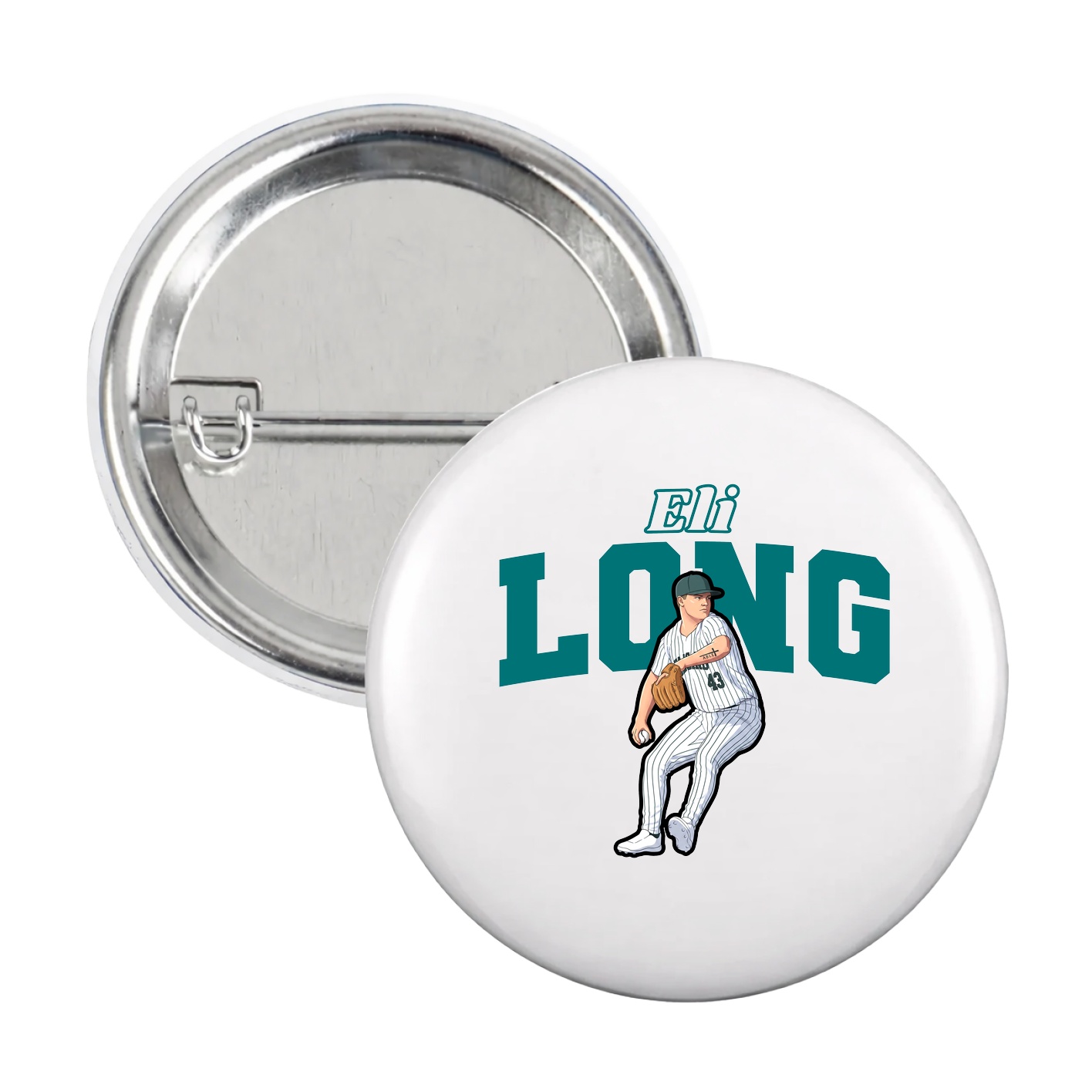 Game Day Button — Name Arch in White