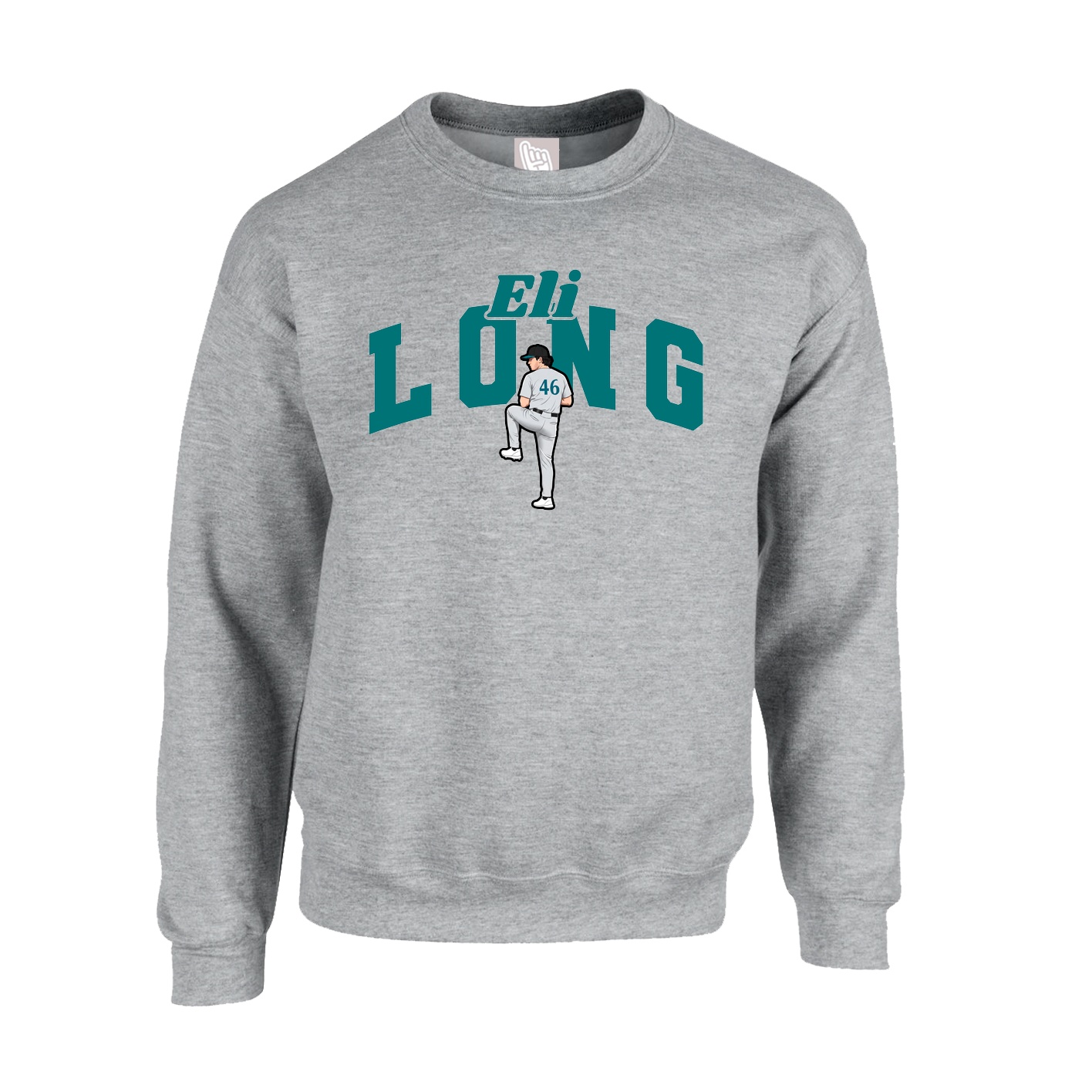 Fleece Crew — Signature Arch in Grey