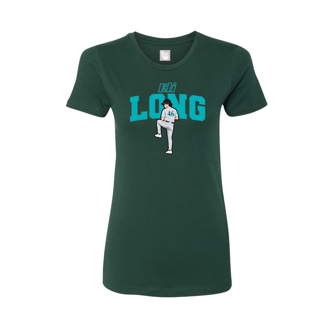 Fitted Women's Tee — Name Arch in Green