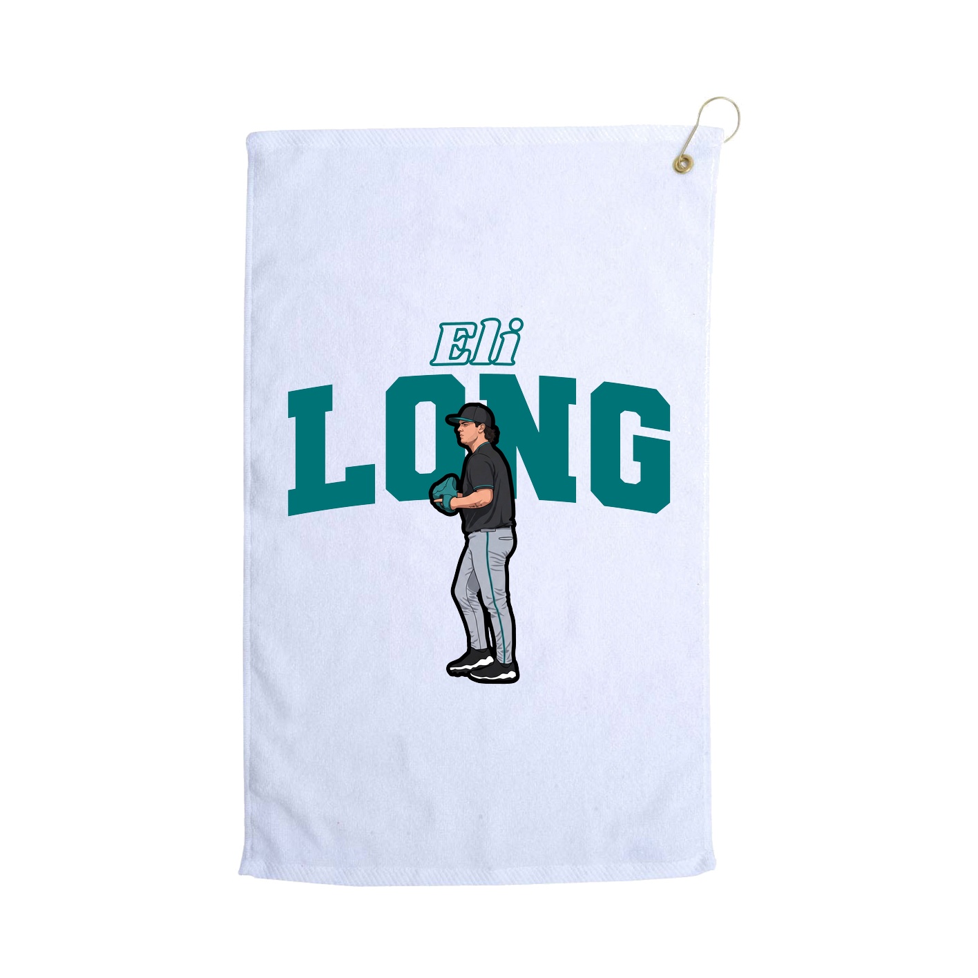 Golf Towel — Name Arch in White