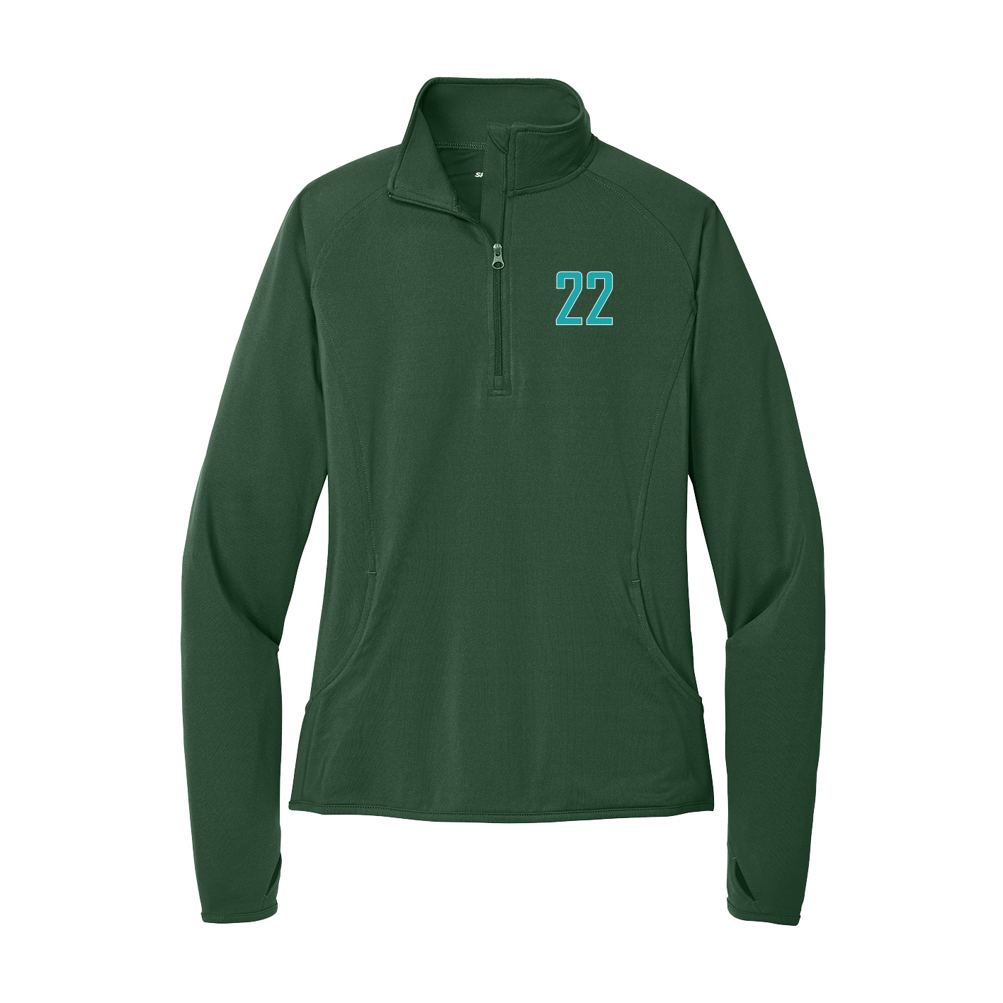 Women's Q-Zip Pullover — Front Shirsy in Green