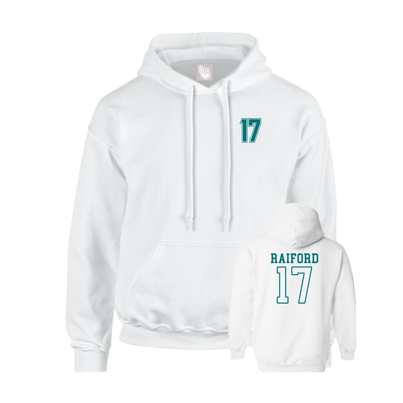 Hoodie — Chest Back in White