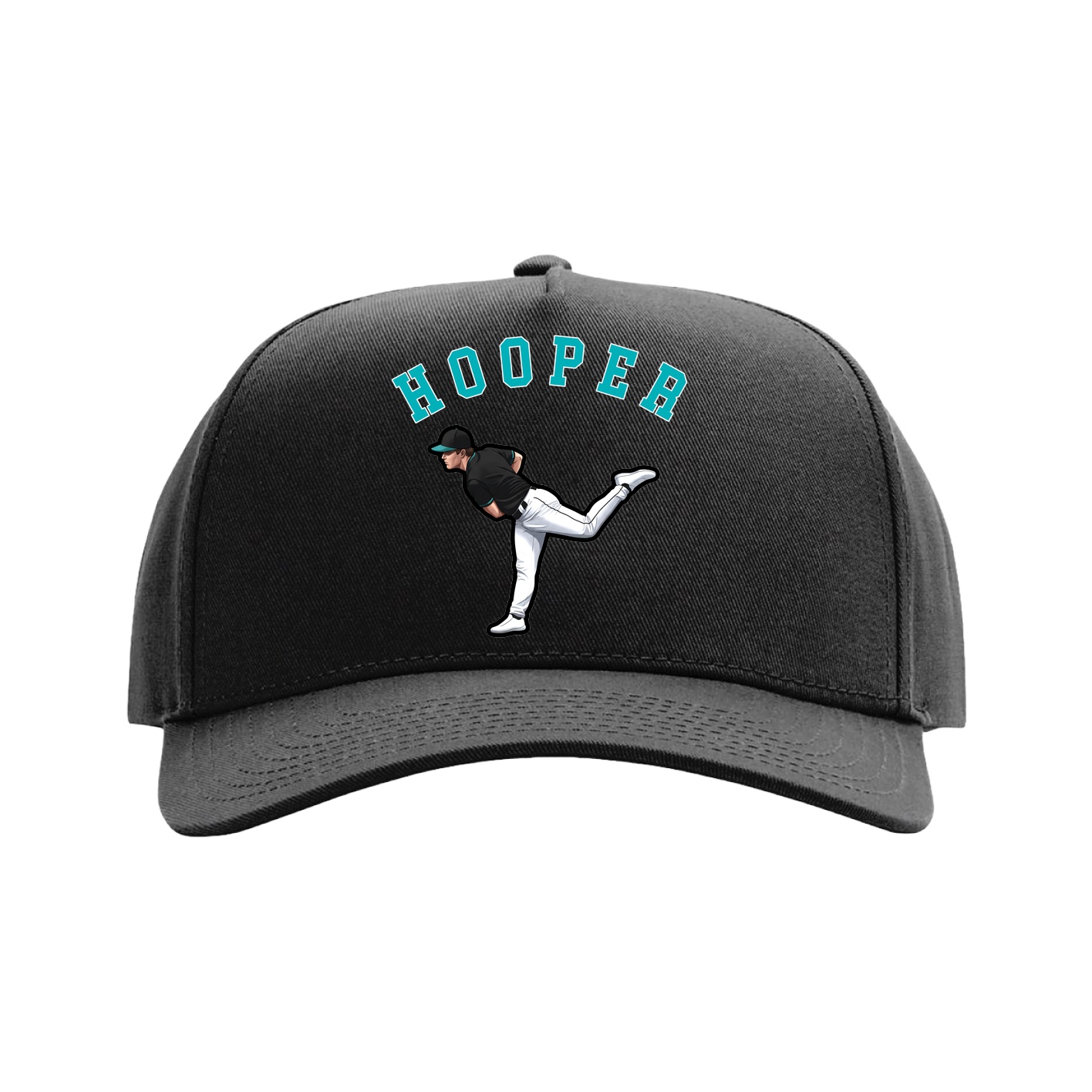 Full Fabric Five-Panel Champ Cap — Shirsey Arch in Black