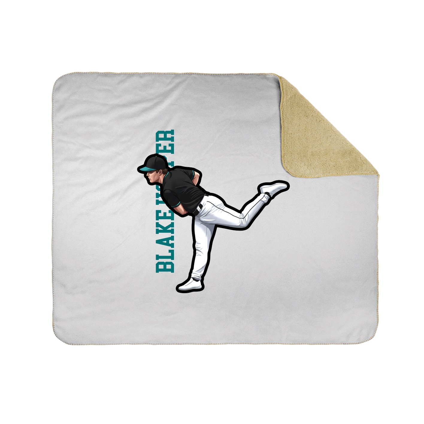Throw Blanket — Name Vertical in White