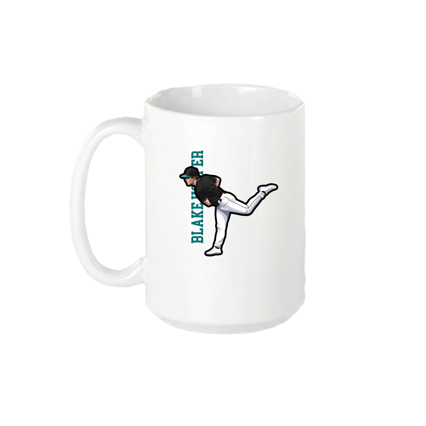 15oz Coffee Mug — Name Vertical in White