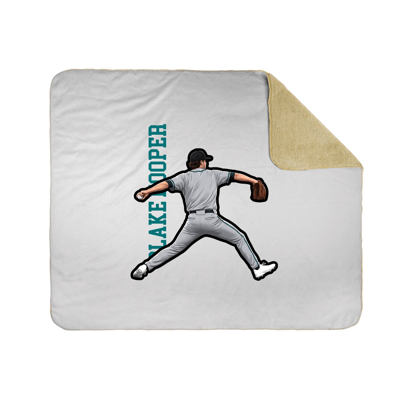 Throw Blanket — Name Vertical in White