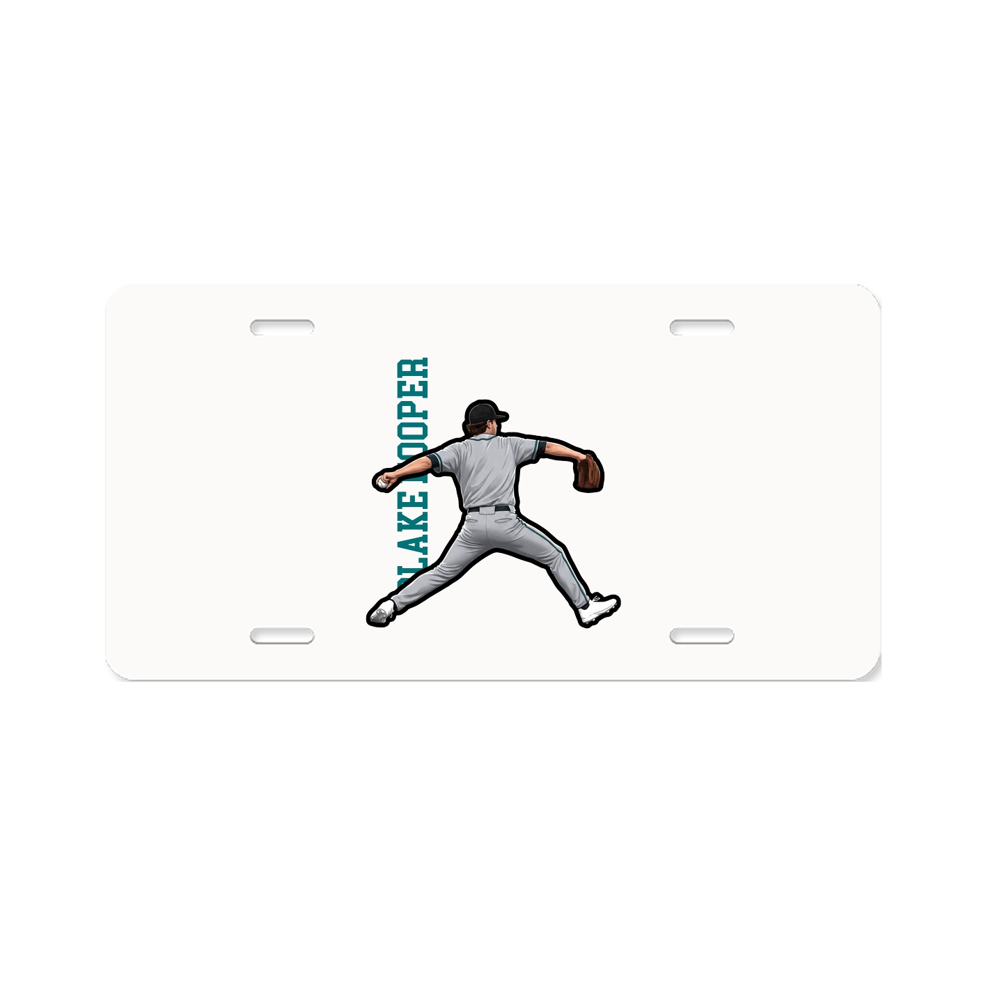 License Plate — Name Vertical in Classic