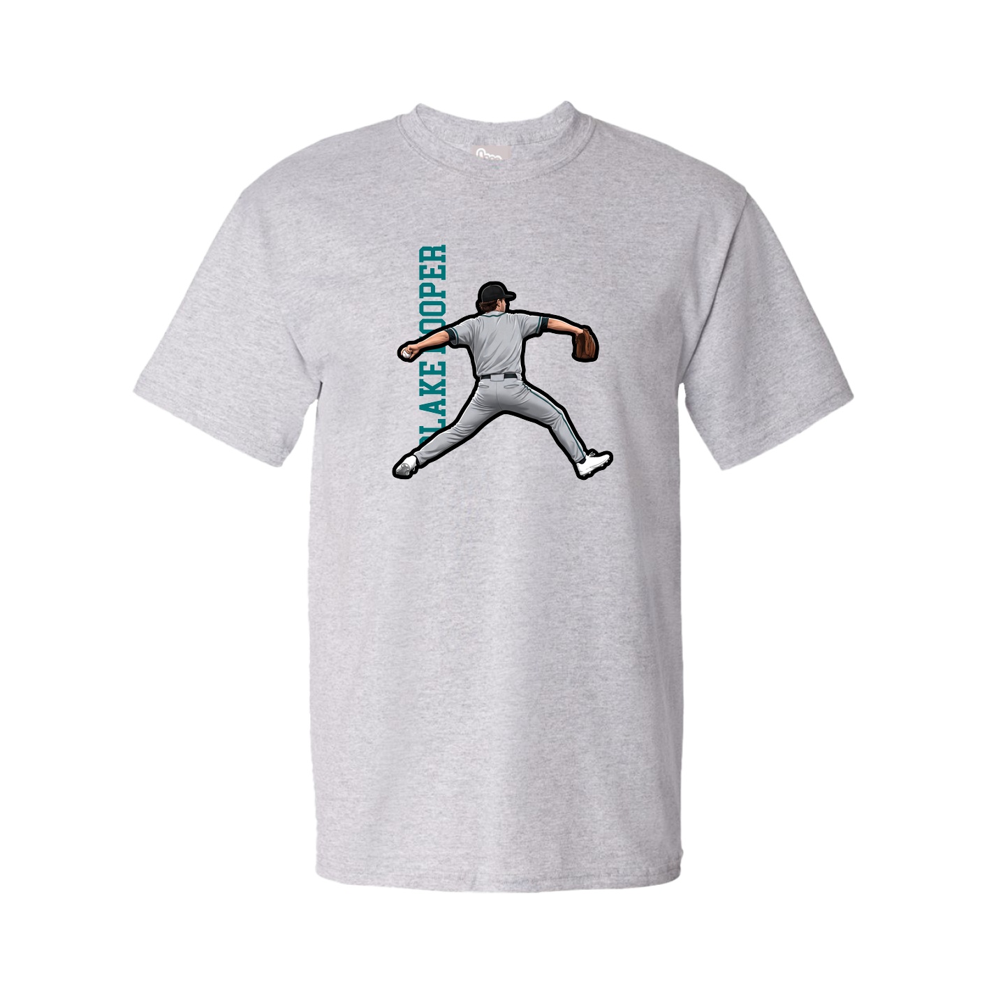 Youth Tee — Name Vertical in Grey