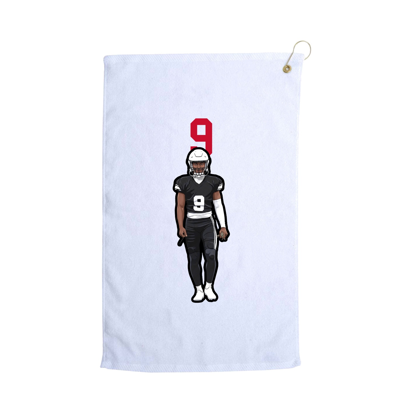 Golf Towel — Number Top in White