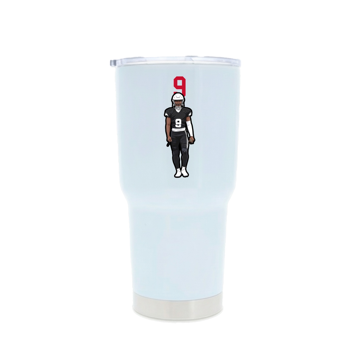 30oz Stainless Steel Tumbler — Number Top in White