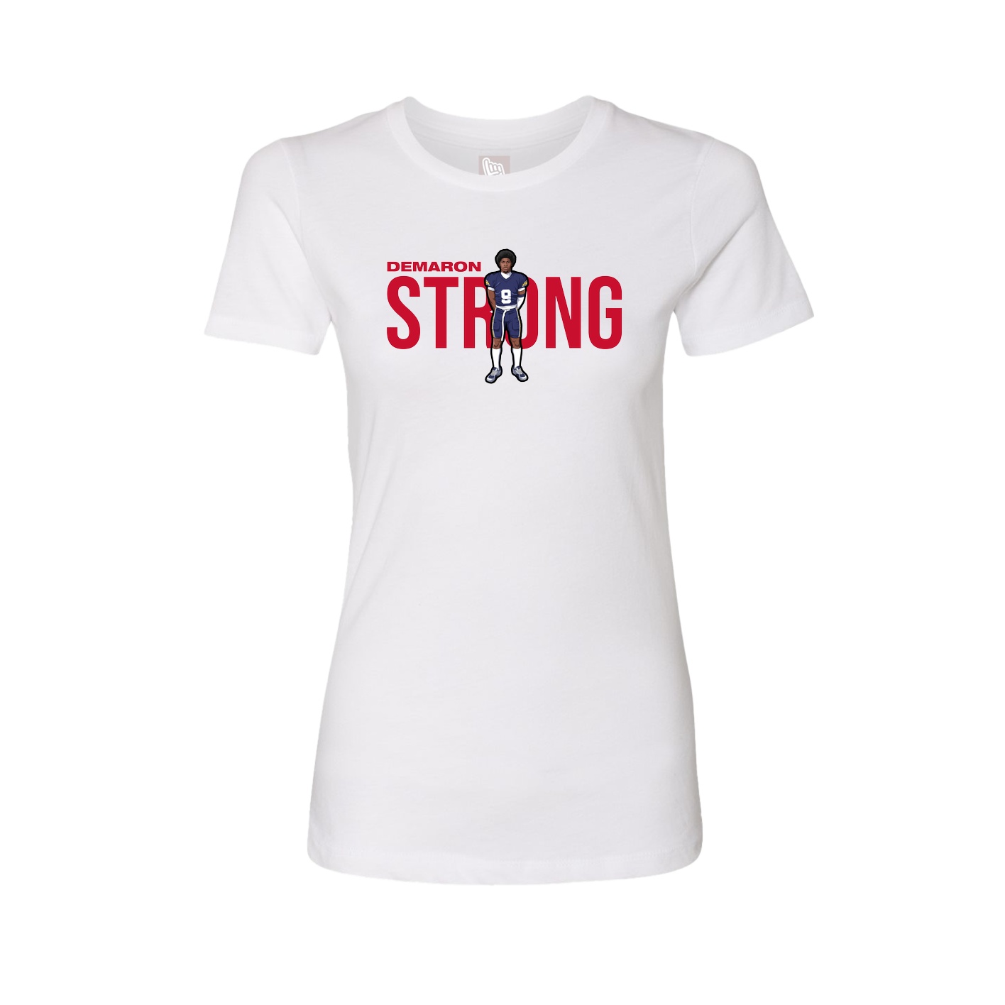 Fitted Women's Tee — Player Name in White