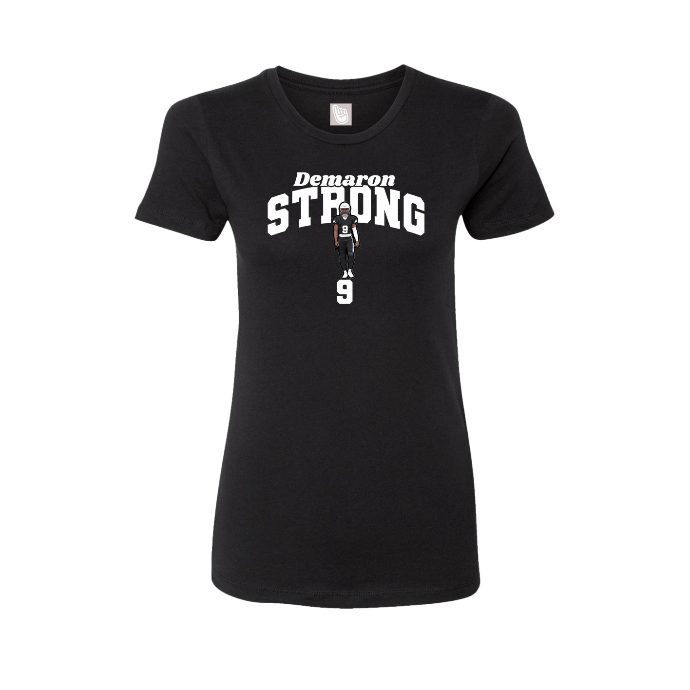Fitted Women's Tee — Signature Arch in Black