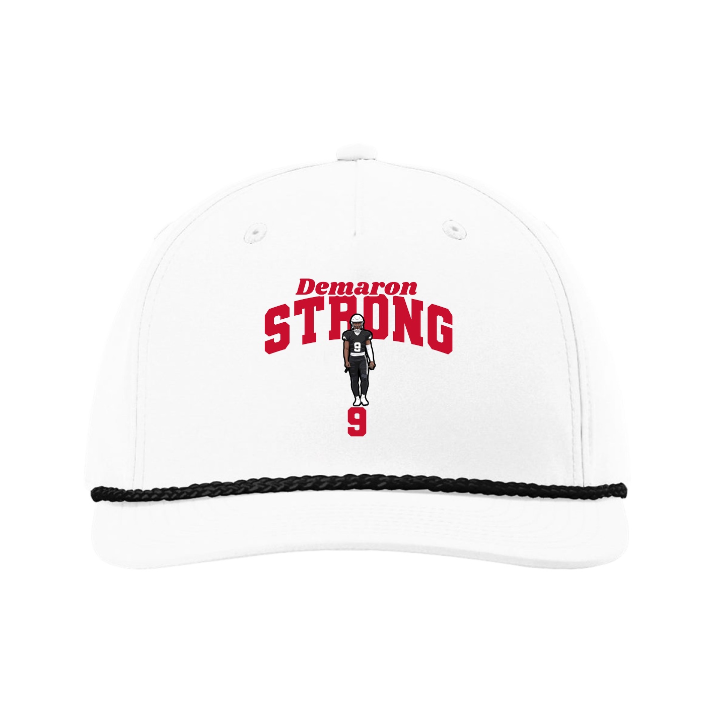Five-Panel Classic Rope Cap — Signature Arch in White